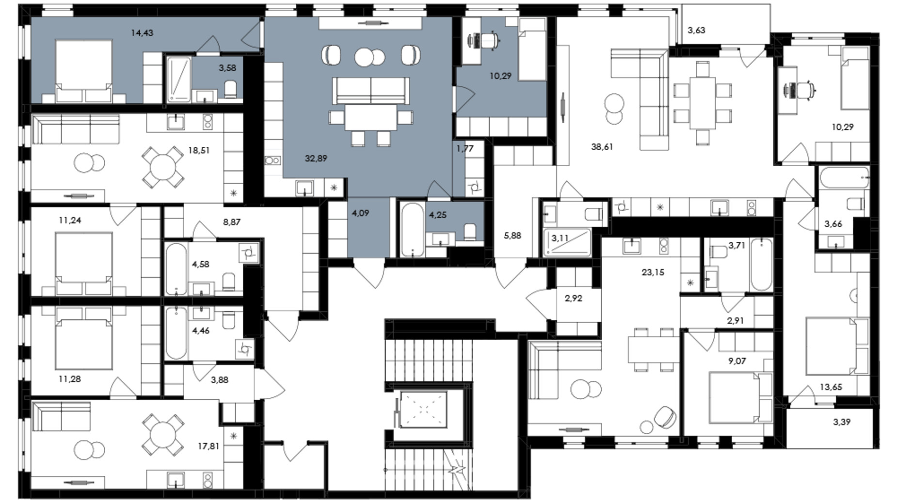 Планировка 2-комнатной квартиры в ЖК Avalon Holiday One 71 м², фото 710089