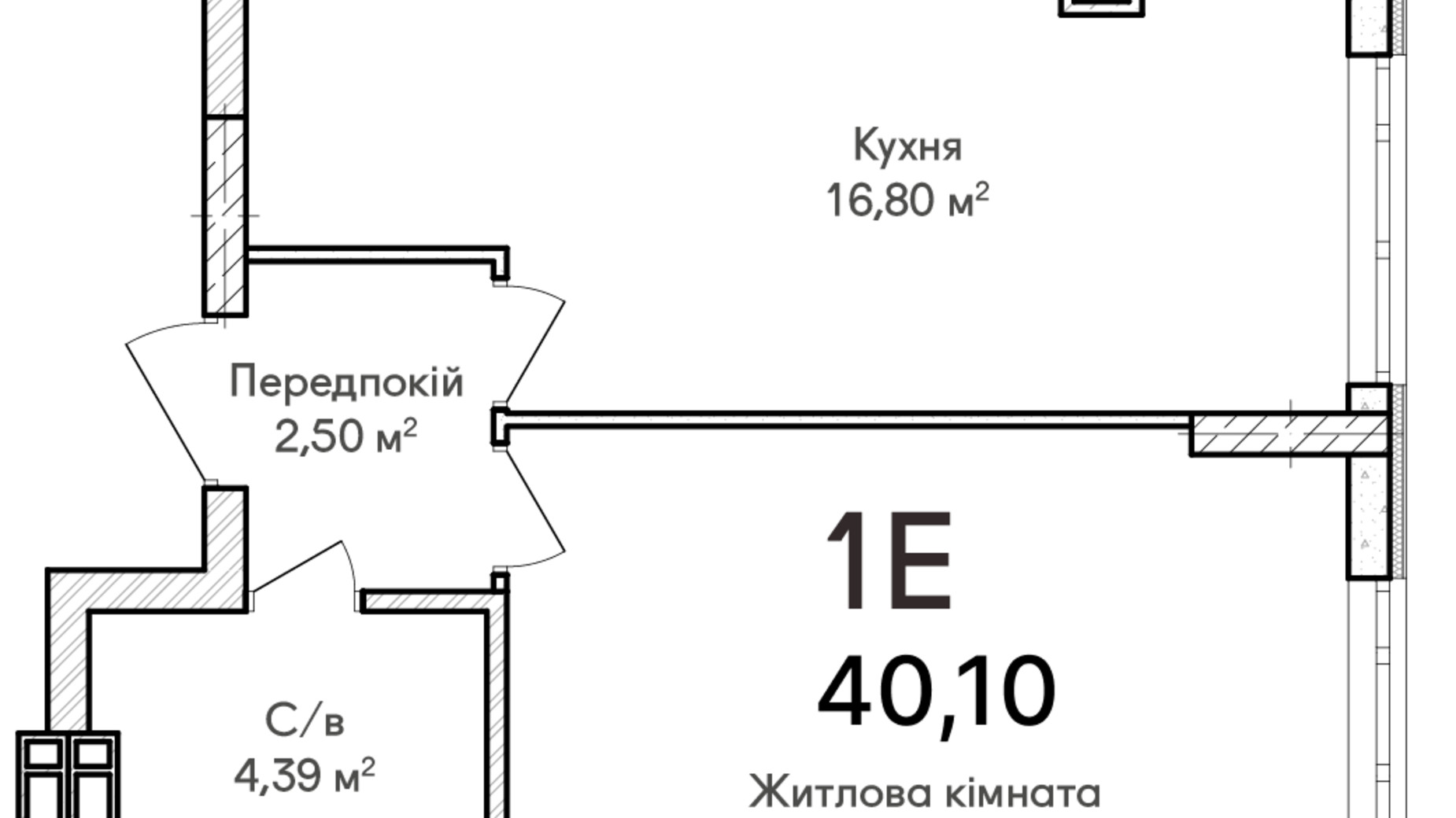 Планировка 1-комнатной квартиры в ЖК Синергия Сити 38 м², фото 710927