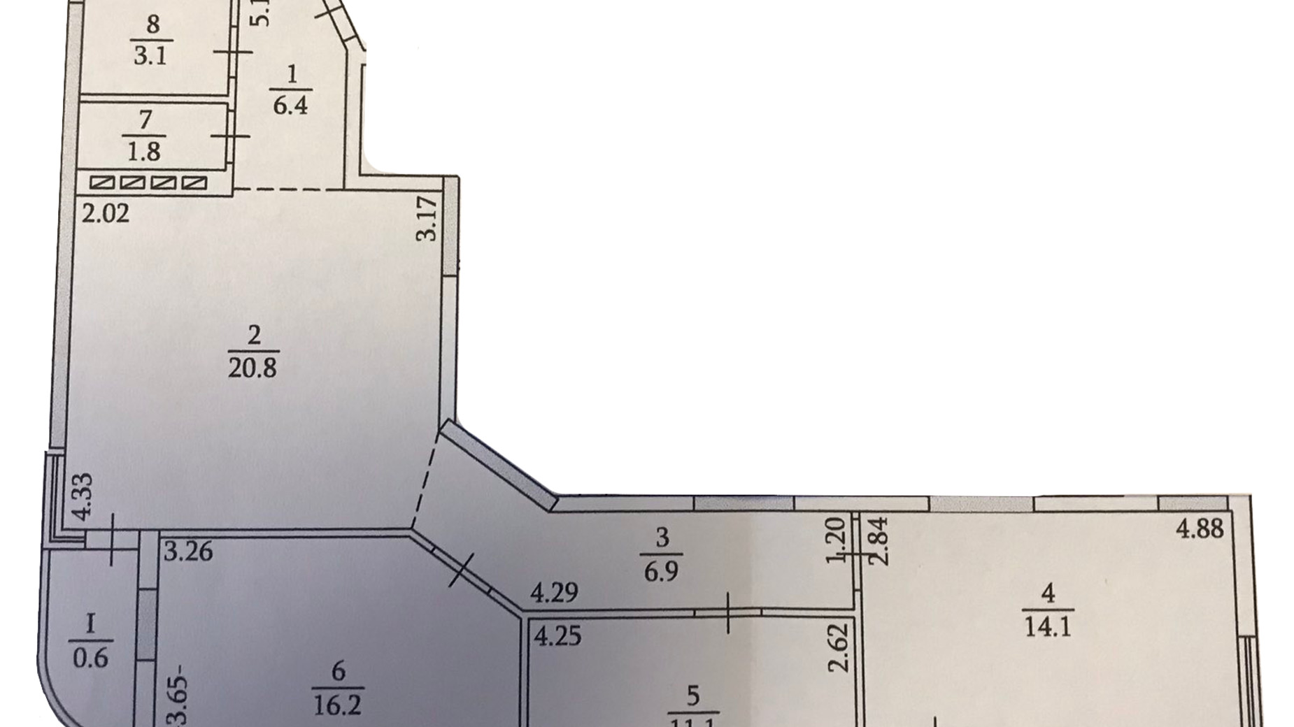 Планування 3-кімнатної квартири в ЖК Київський 81.7 м², фото 710996