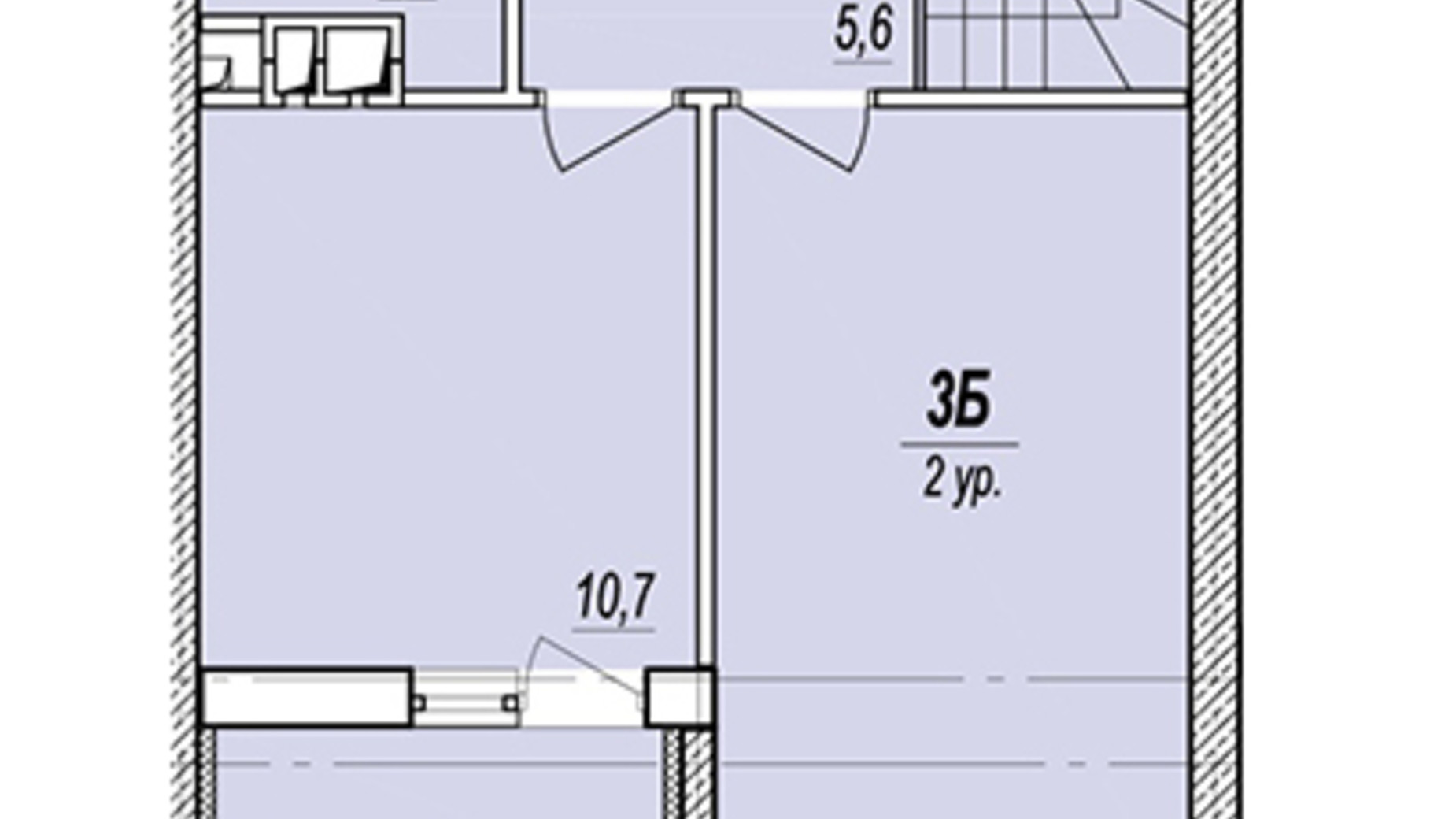 Планировка много­уровневой квартиры в ЖК Прохоровский квартал 84.4 м², фото 713900