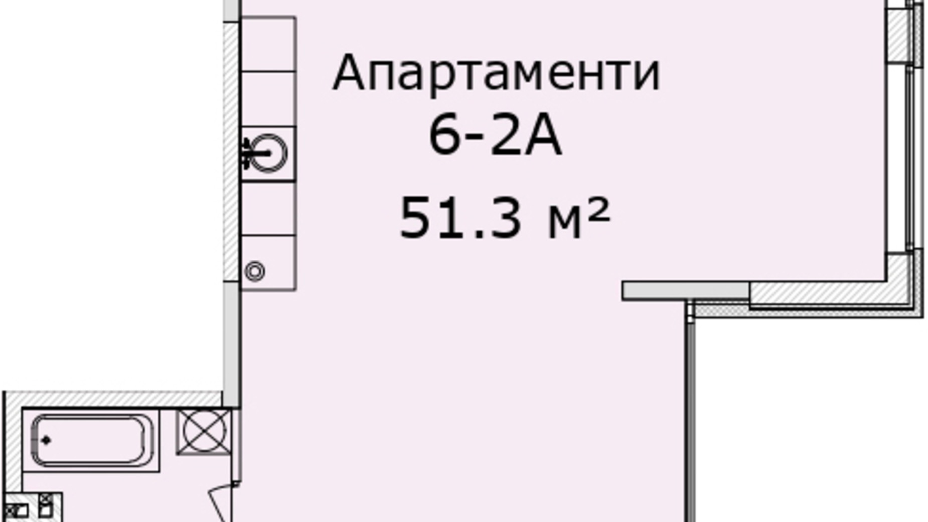 Планировка апартаментов в МФК Industrial 51.3 м², фото 714975