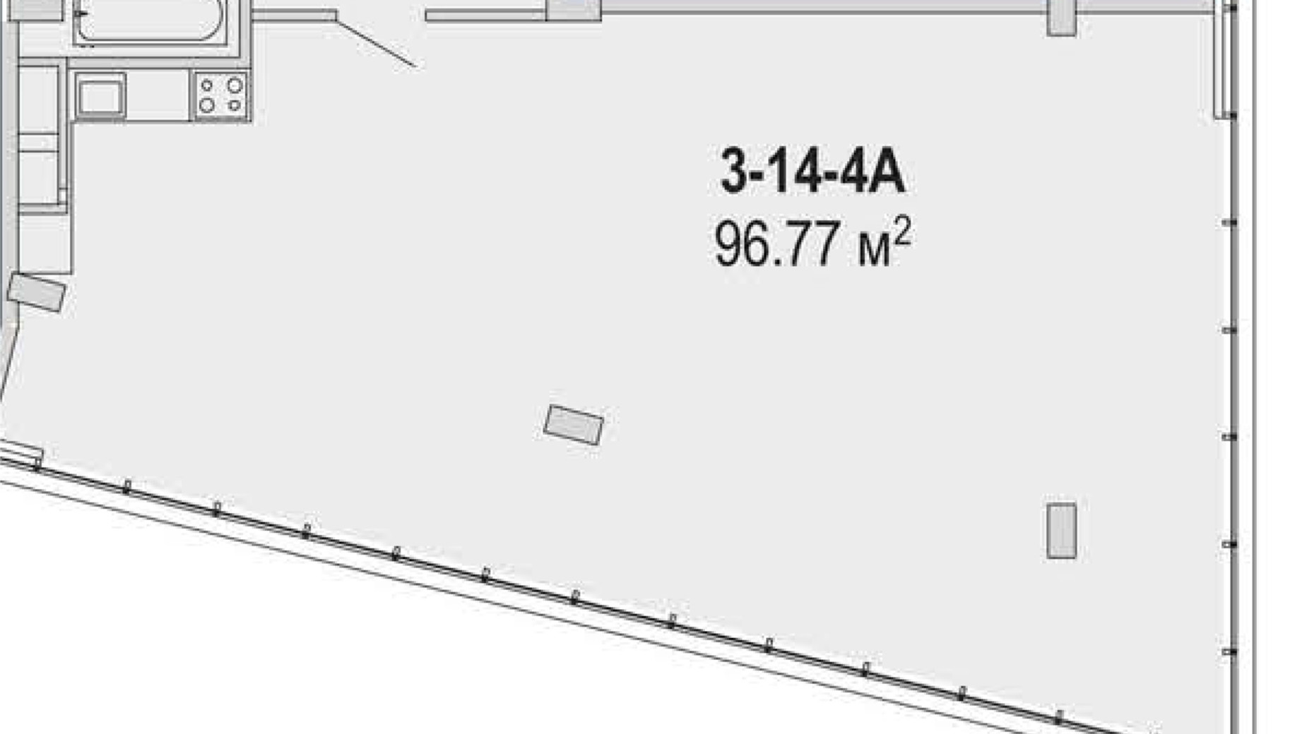 Планування 3-кімнатної квартири в Апарт-комплекс Port City 96.77 м², фото 715318
