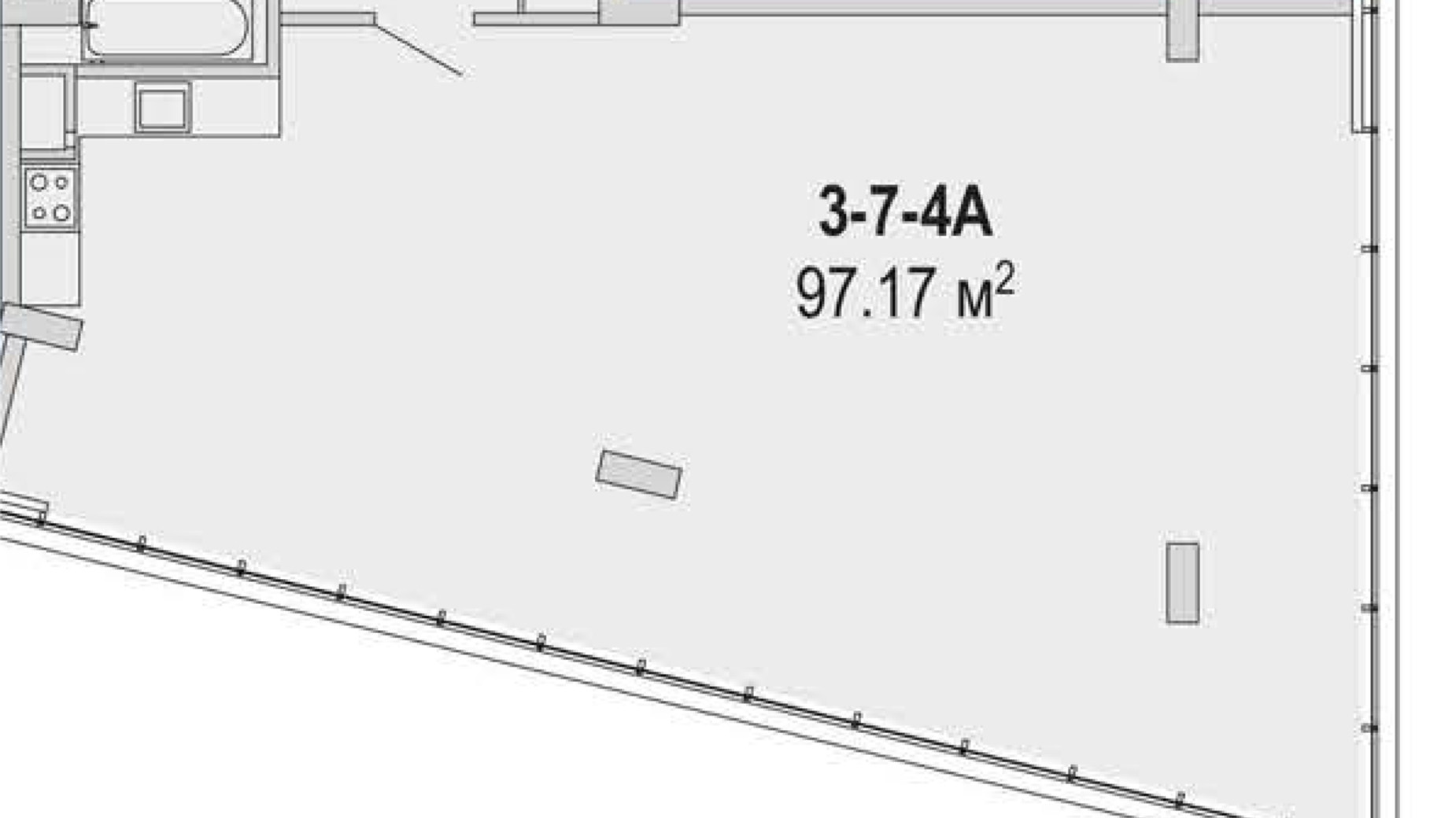 Планування 3-кімнатної квартири в Апарт-комплекс Port City 97.17 м², фото 715324