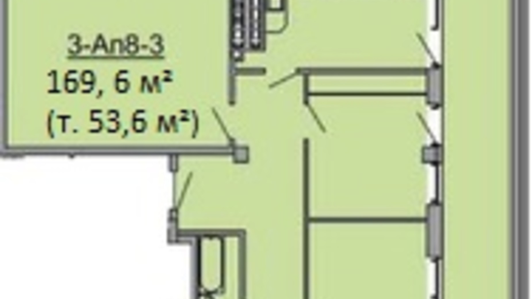 Планировка апартаментов в ЖК Троицкий 169.6 м², фото 715447