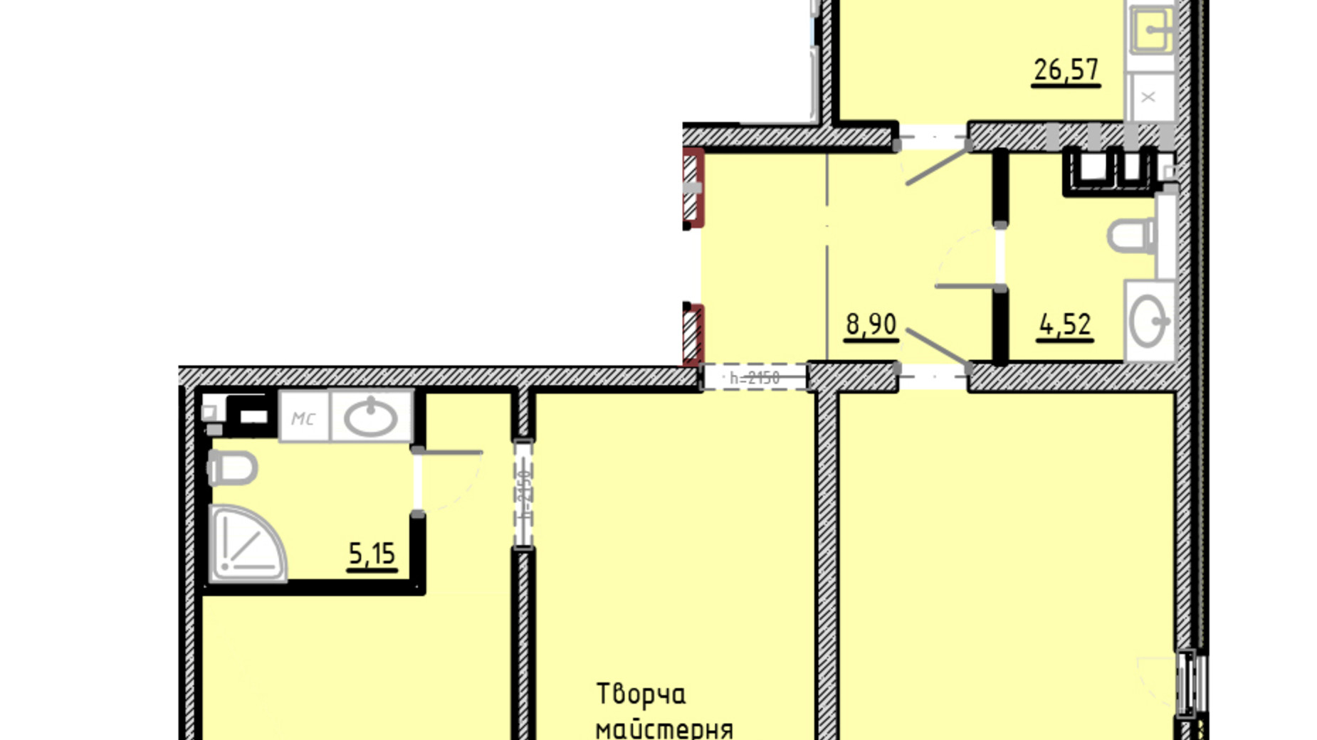 Планування приміщення в ЖК Modern 133.33 м², фото 716530