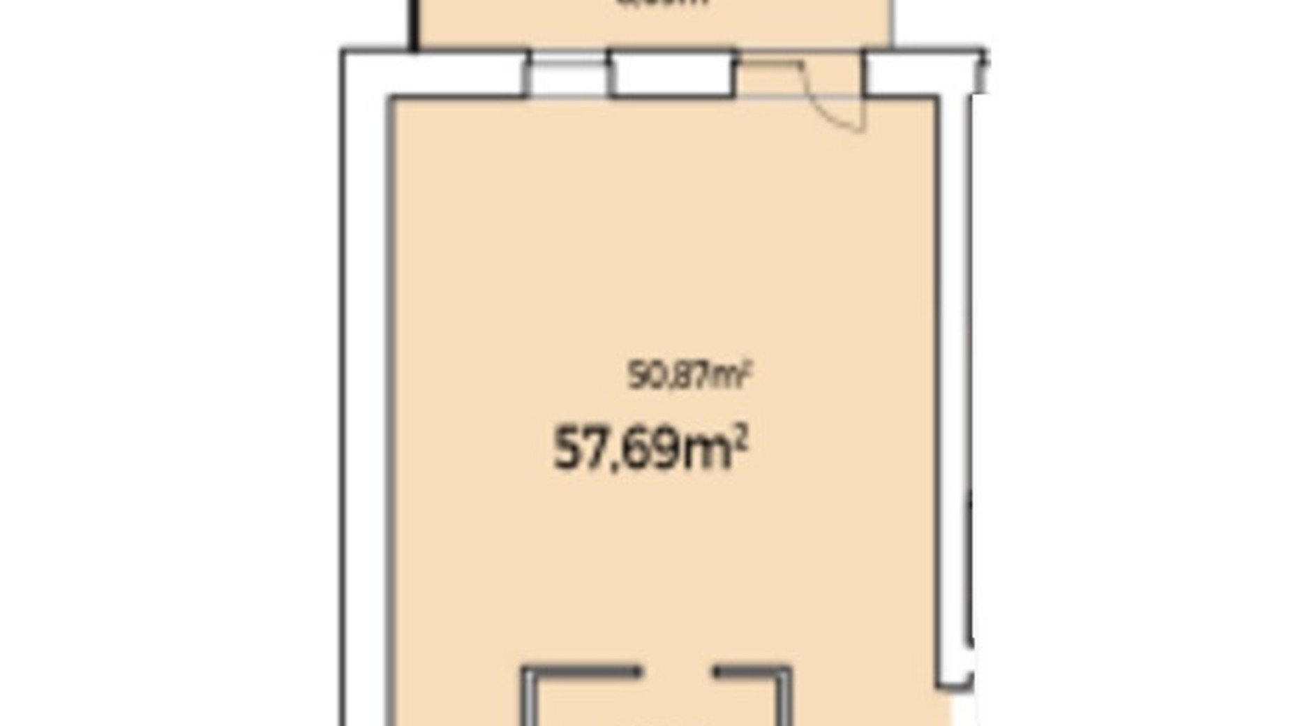 Планировка свободная планировка квартиры в Клубне житло StyleUP 57.69 м², фото 717173