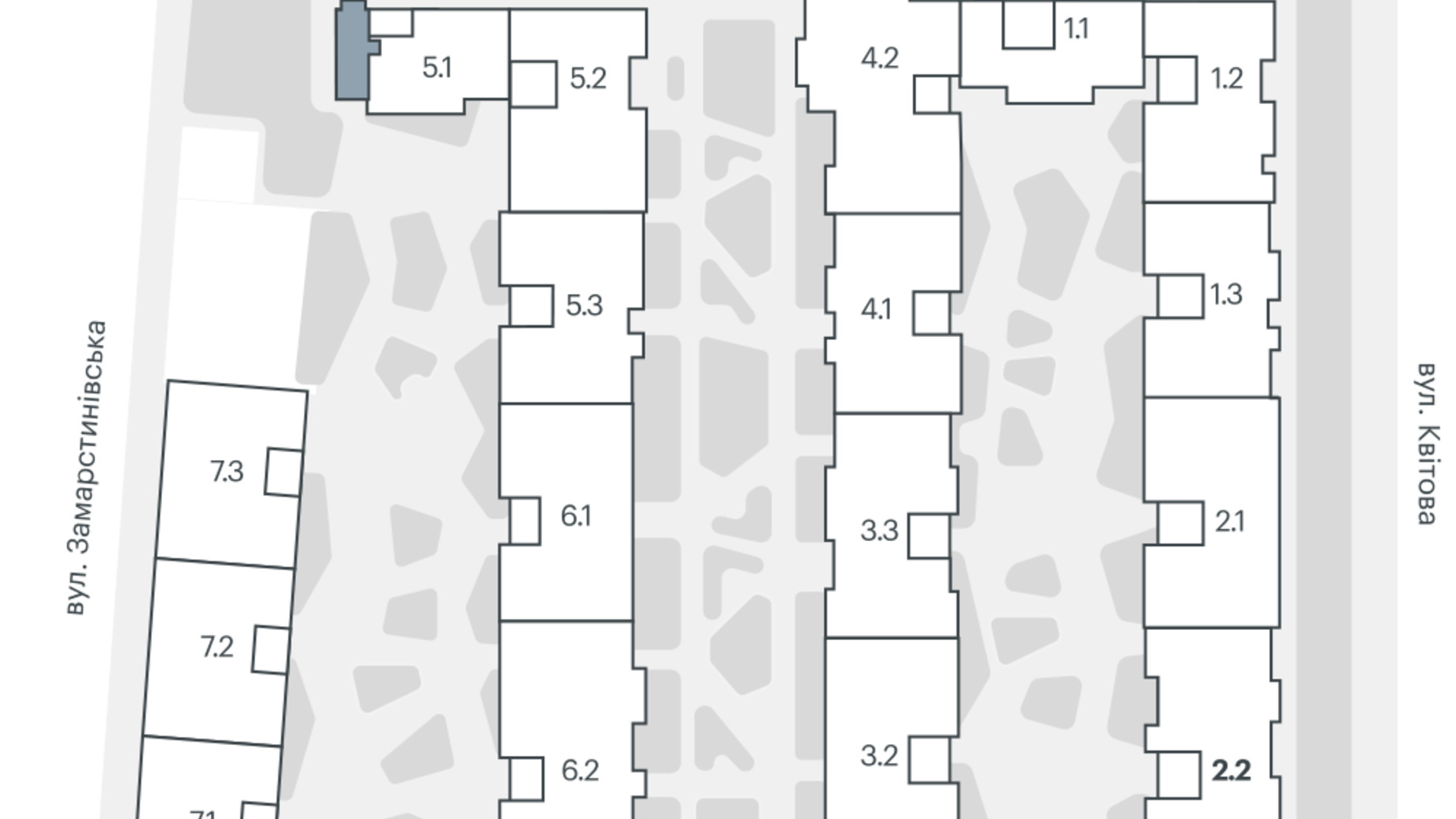 Планування 1-кімнатної квартири в ЖК Avalon Yard 46 м², фото 717824