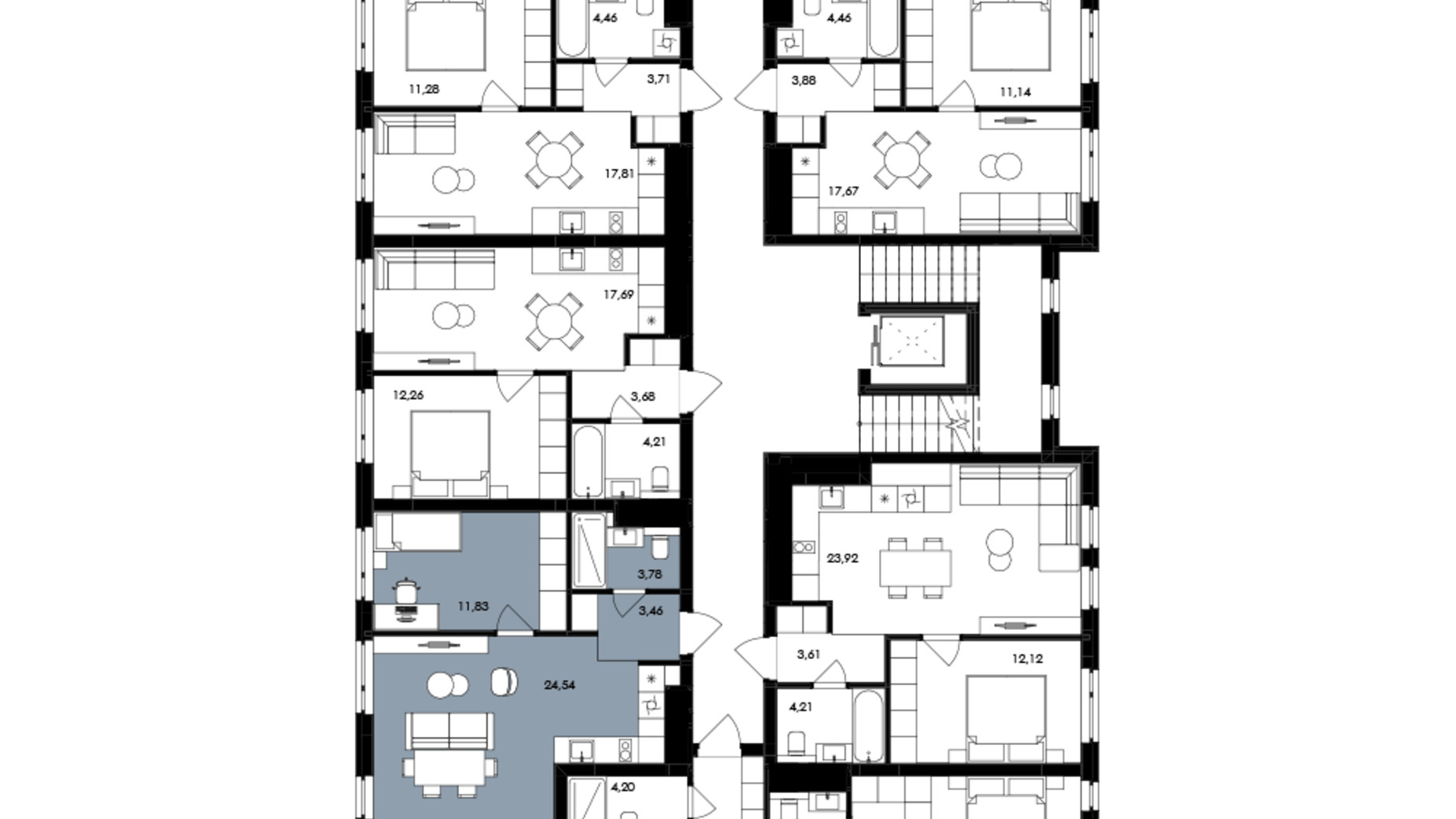 Планування 2-кімнатної квартири в ЖК Avalon Holiday One 68 м², фото 718513