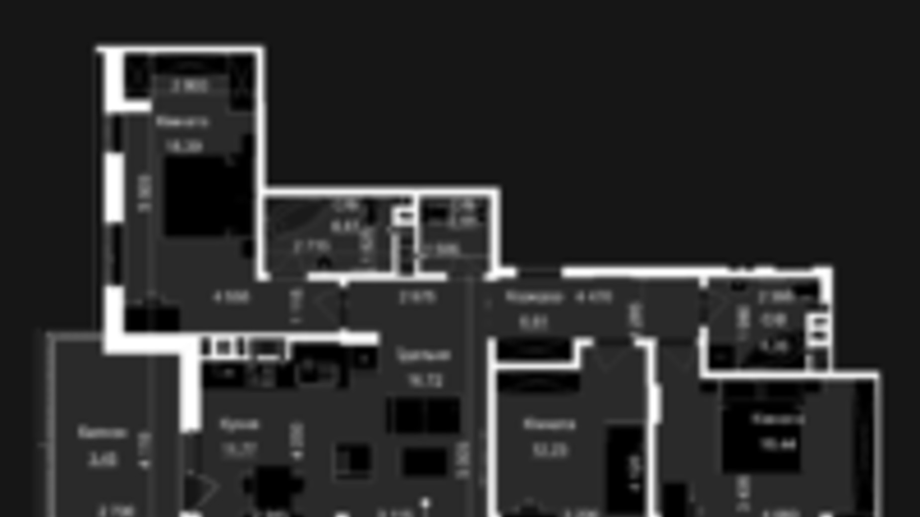 Планування 3-кімнатної квартири в ЖК Nova Magnolia 96.82 м², фото 720048