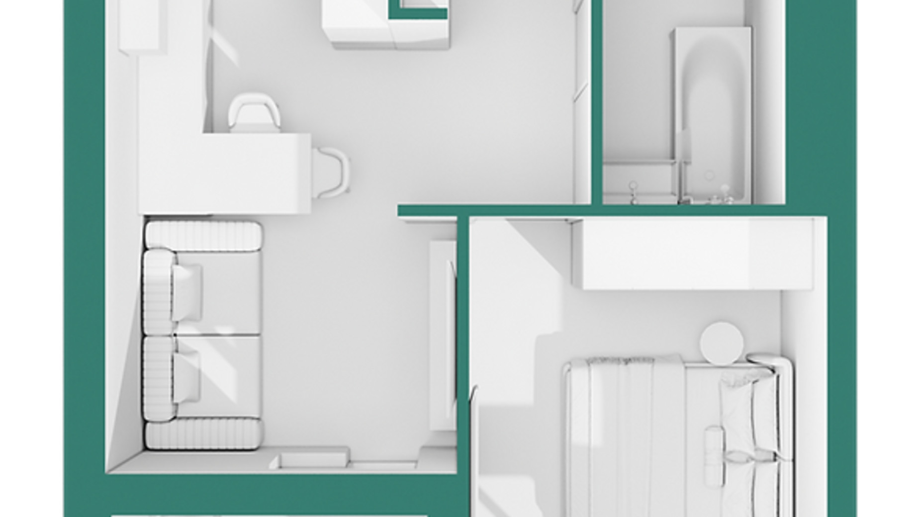 Планування 1-кімнатної квартири в ЖК Парковий 36.96 м², фото 720088