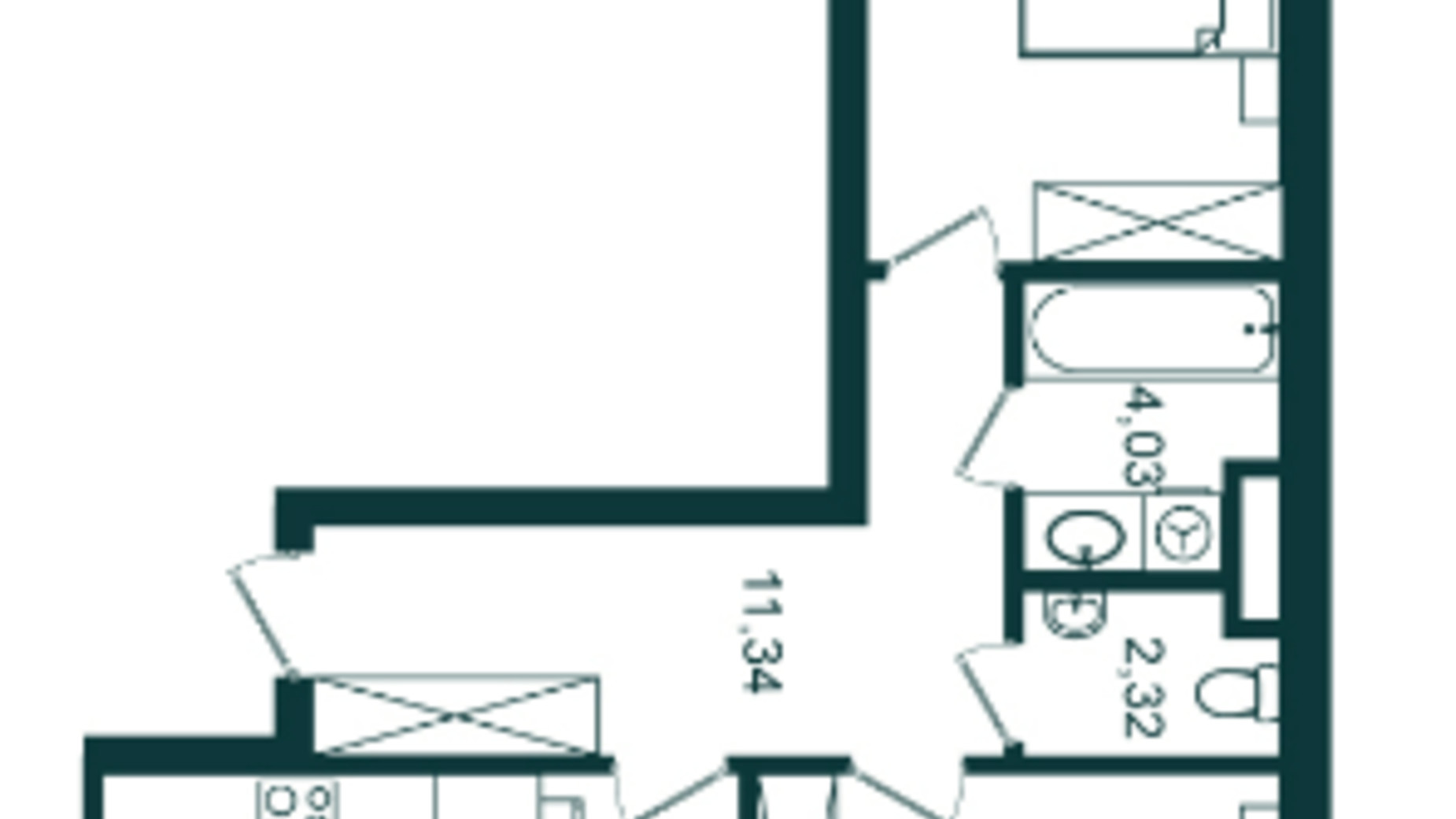 Планировка 2-комнатной квартиры в ЖК Infinity Park 70.5 м², фото 721405