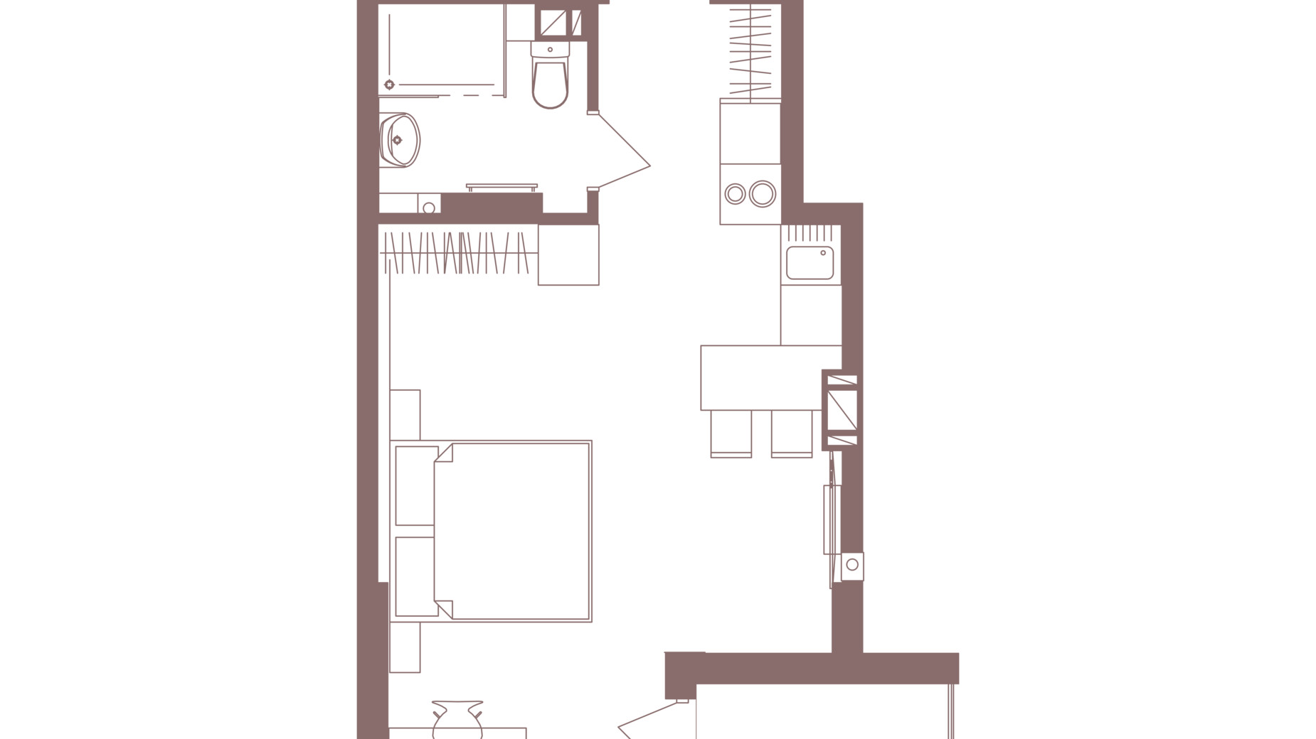 Планировка 1-комнатной квартиры в ЖК Logos Home Apartment 31.52 м², фото 722479