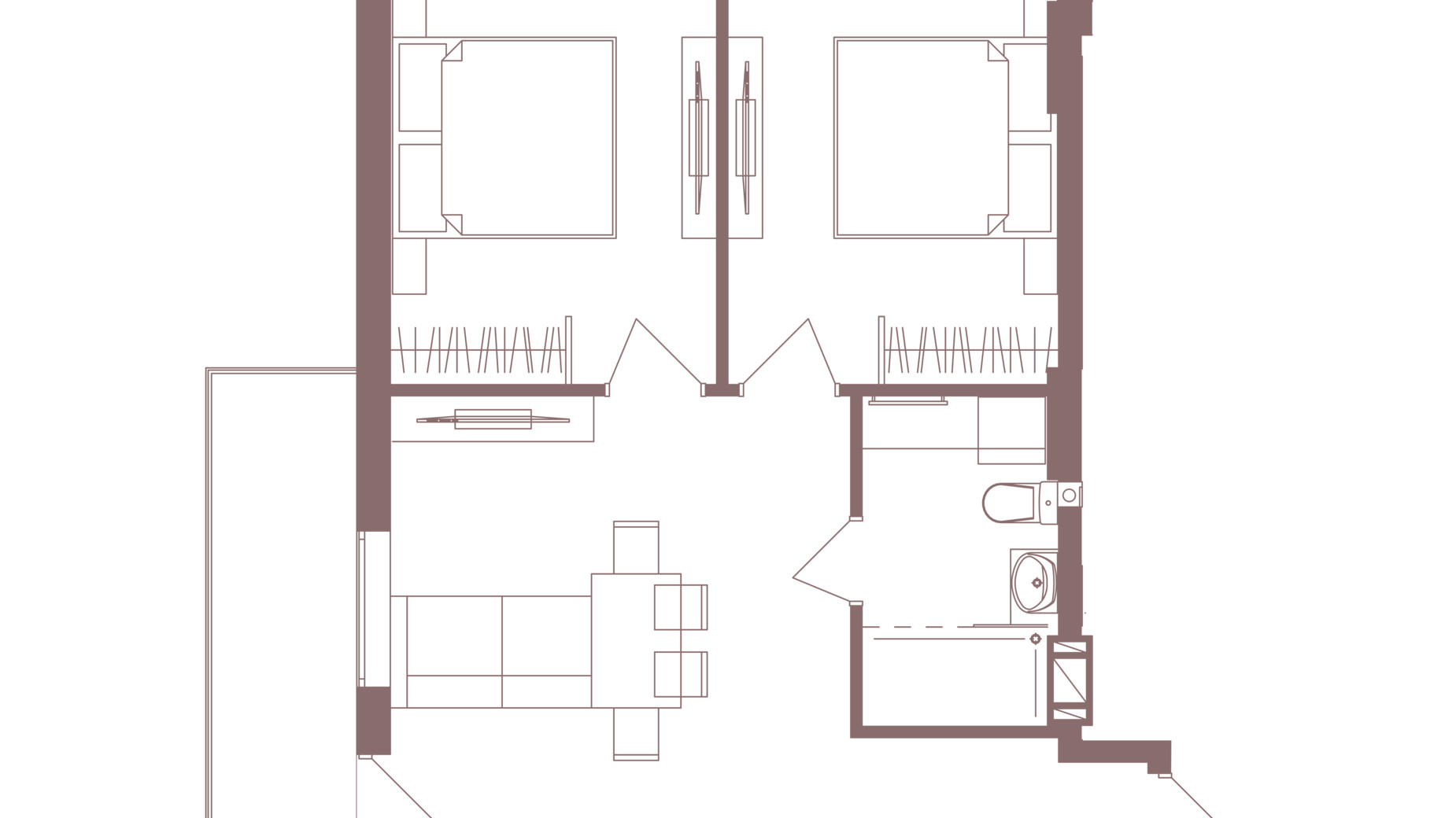 Планировка 2-комнатной квартиры в ЖК Logos Home Apartment 57.77 м², фото 722491