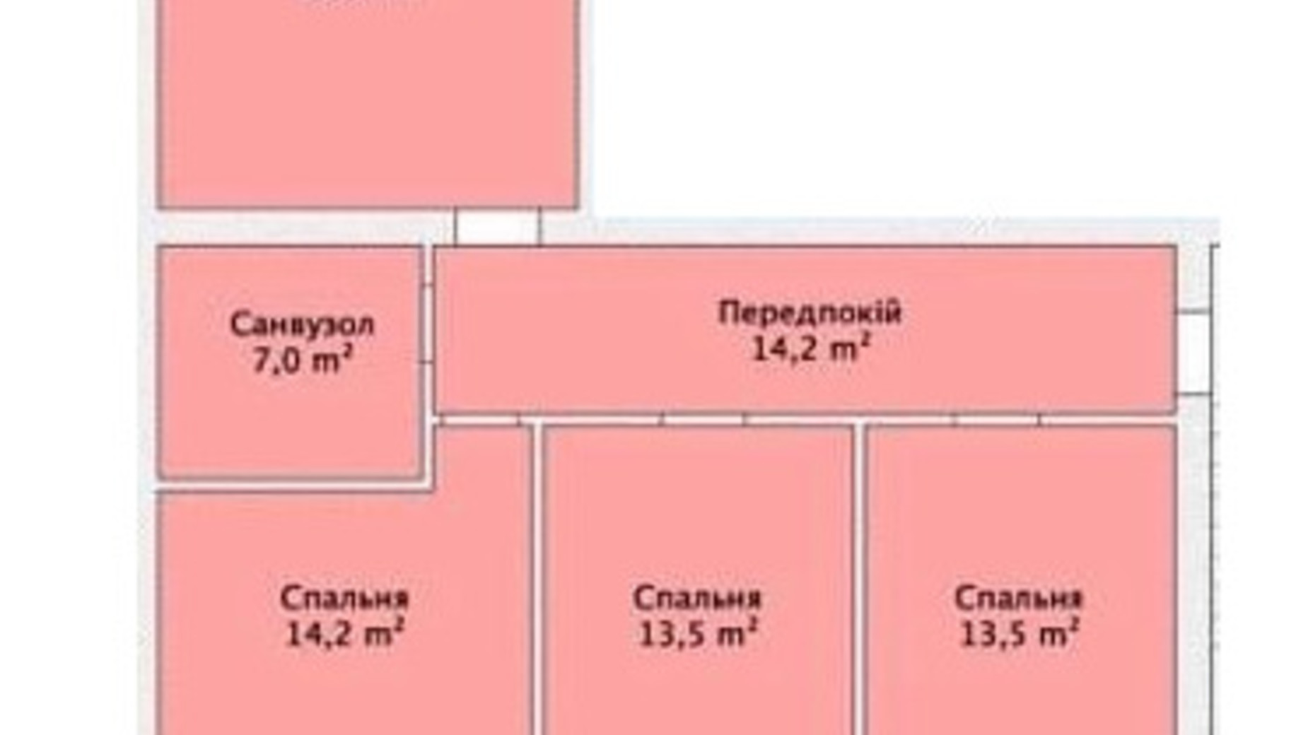 Планування 3-кімнатної квартири в ЖК вул. Малиновського, 20 89 м², фото 723686