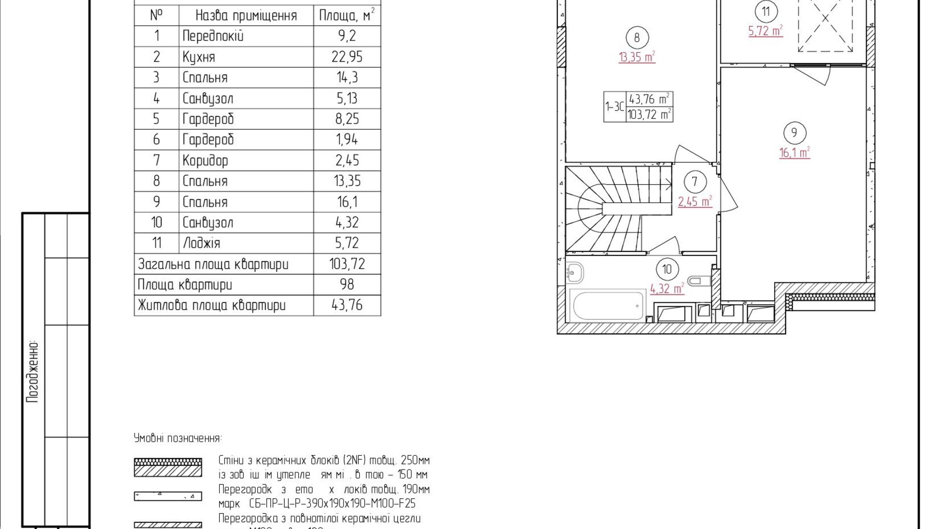 Планировка много­уровневой квартиры в ЖК Senat 103.72 м², фото 727329