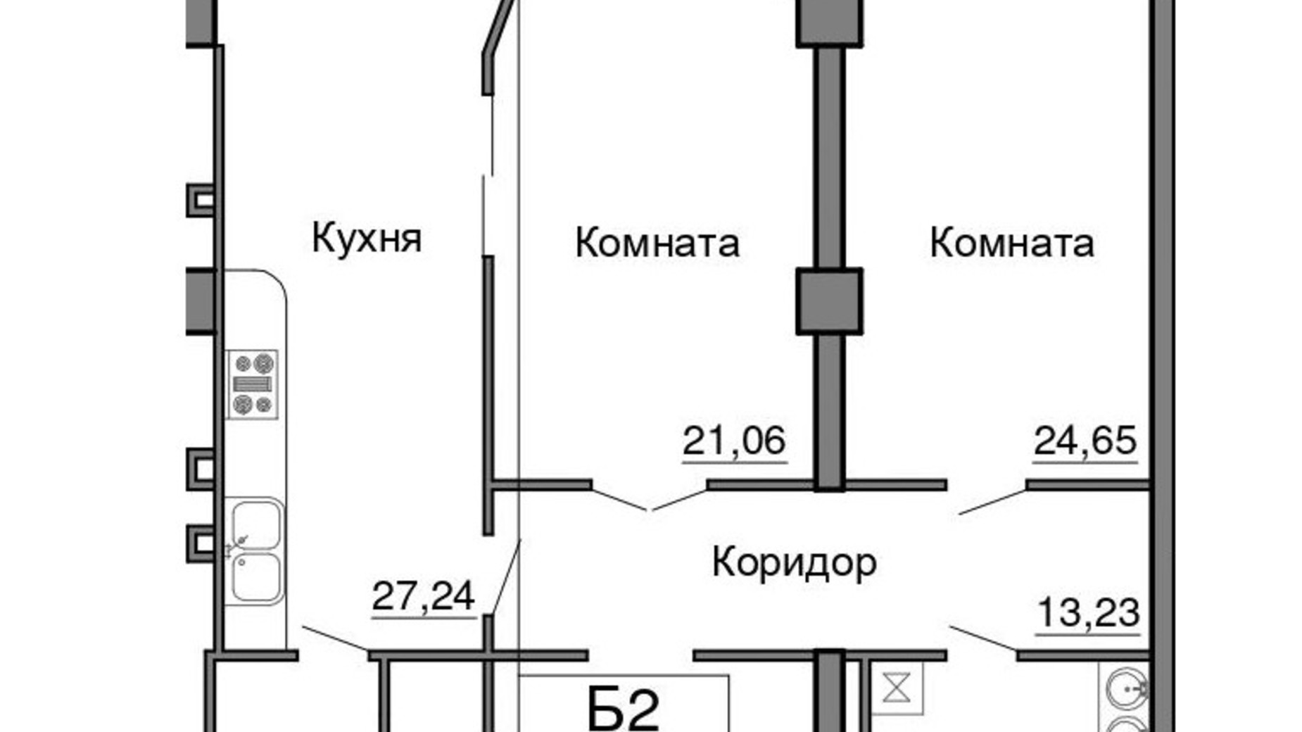 Планування 2-кімнатної квартири в ЖК Морська симфонія 109 м², фото 727991