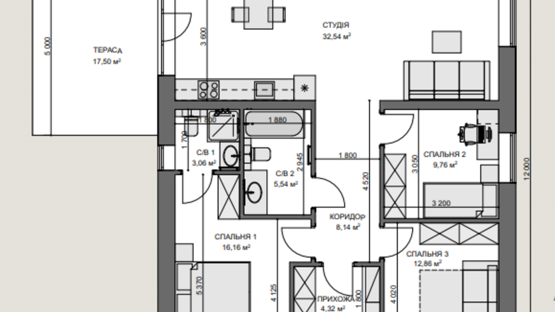 Планування котеджу в КМ Нова Мрія 92.38 м², фото 731055