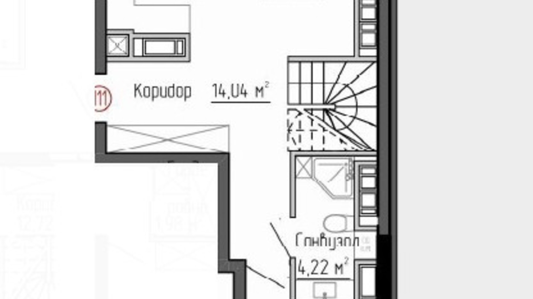 Планировка 4-комнатной квартиры в ЖК Дружеский Дом 107.67 м², фото 743987