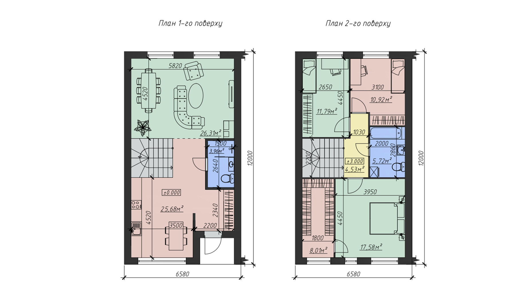 Планування таунхауса в КМ West House Park 120 м², фото 746733