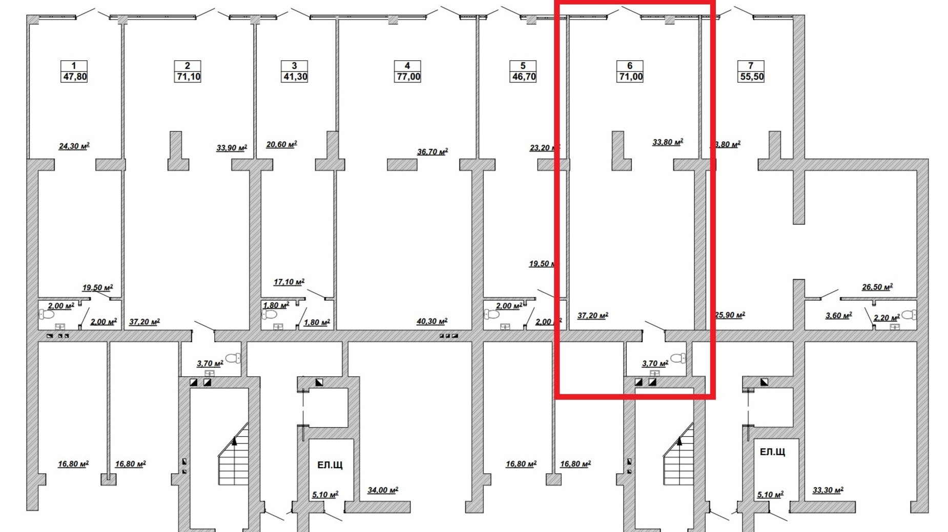 Планировка торгового помещения в Жилой район Княгинин 74.7 м², фото 747102