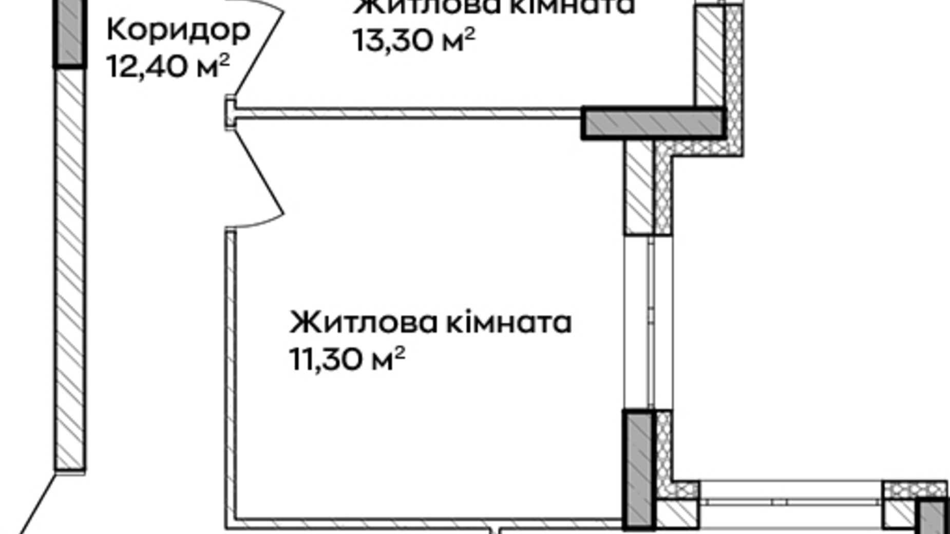 Планування 3-кімнатної квартири в ЖК City Park 2 80.1 м², фото 748249