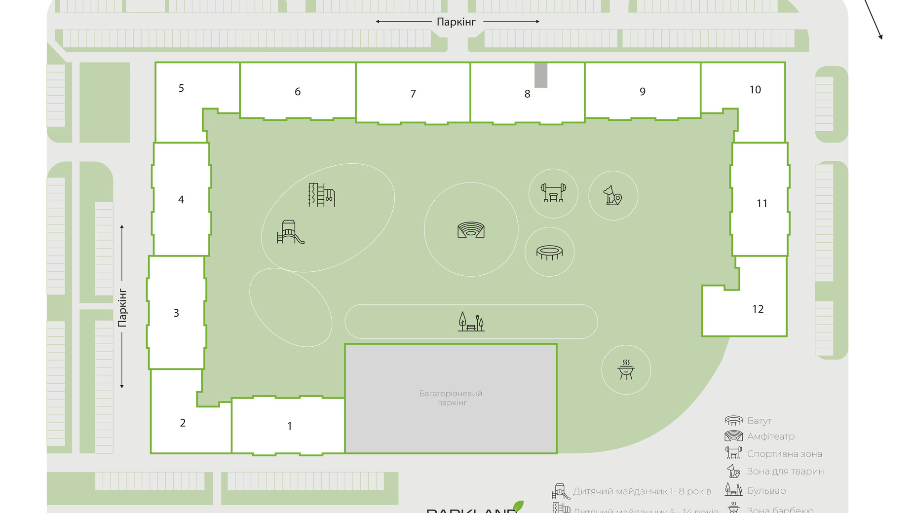 Планування приміщення в ЖК Park Land 196.2 м², фото 749835