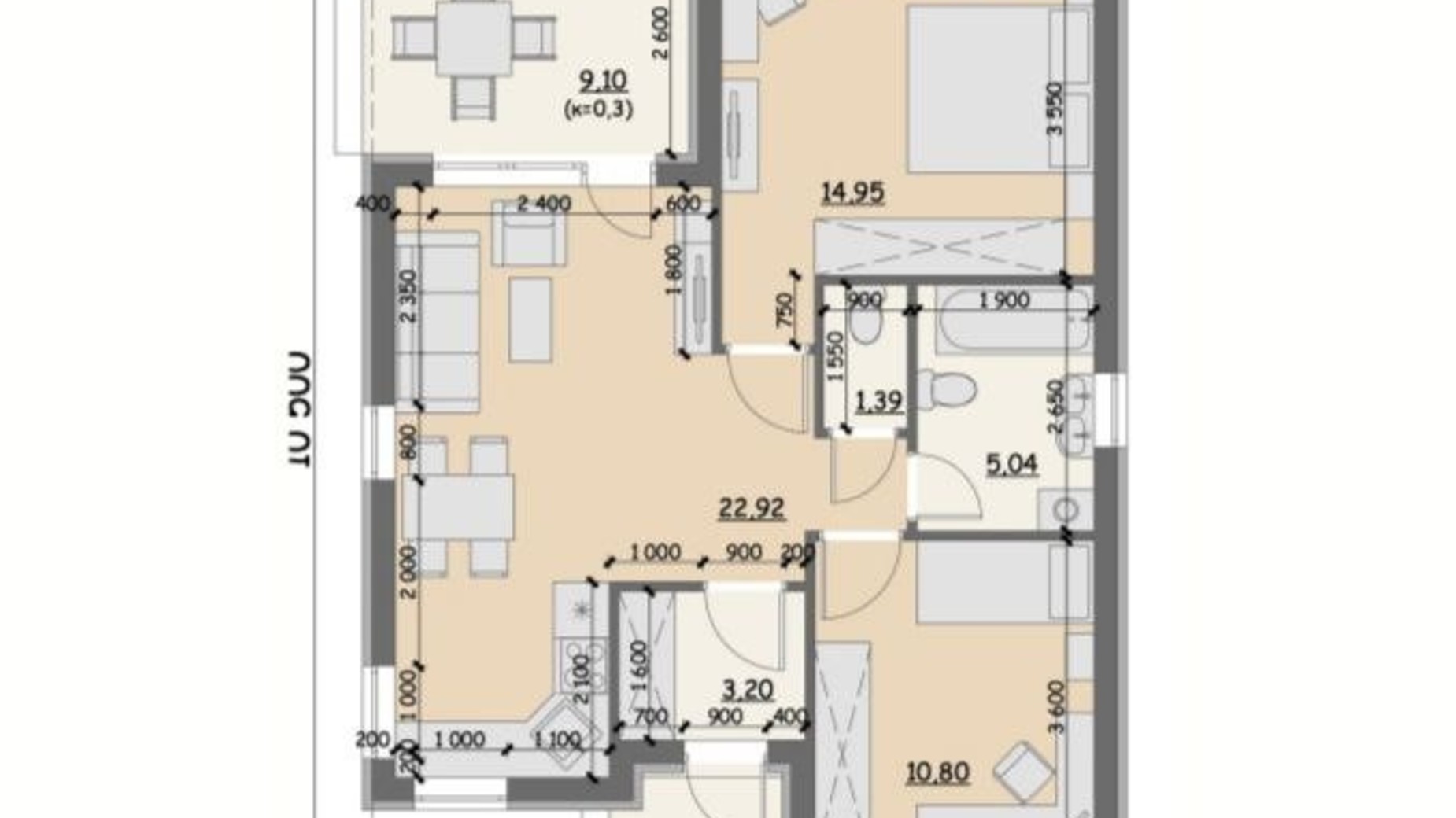 Планировка коттеджа в Коттеджный городок Счастливый Хуторок 61.8 м², фото 752527