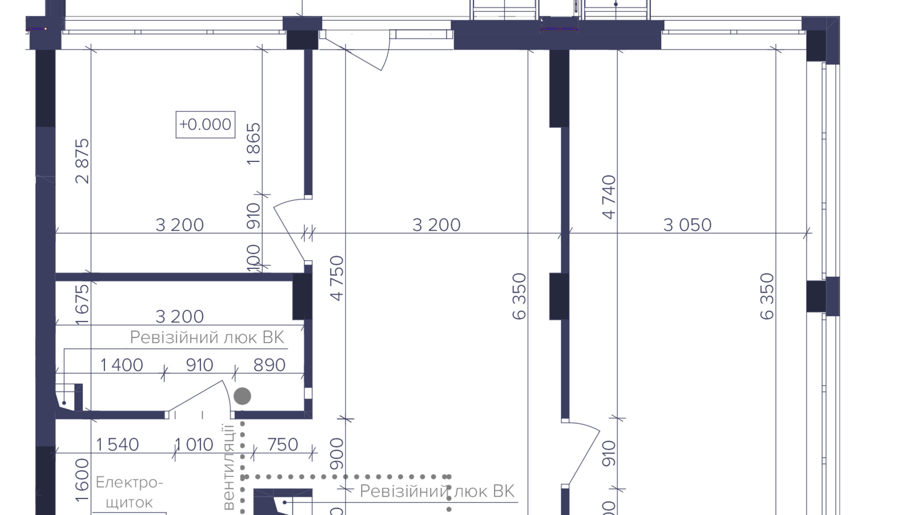 Планування 2-кімнатної квартири в ЖК Dnipro Island 61.55 м², фото 754373