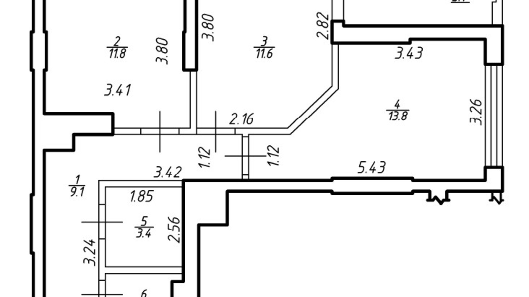 Планування 1-кімнатної квартири в ЖК Comfort Hill 53.3 м², фото 759114