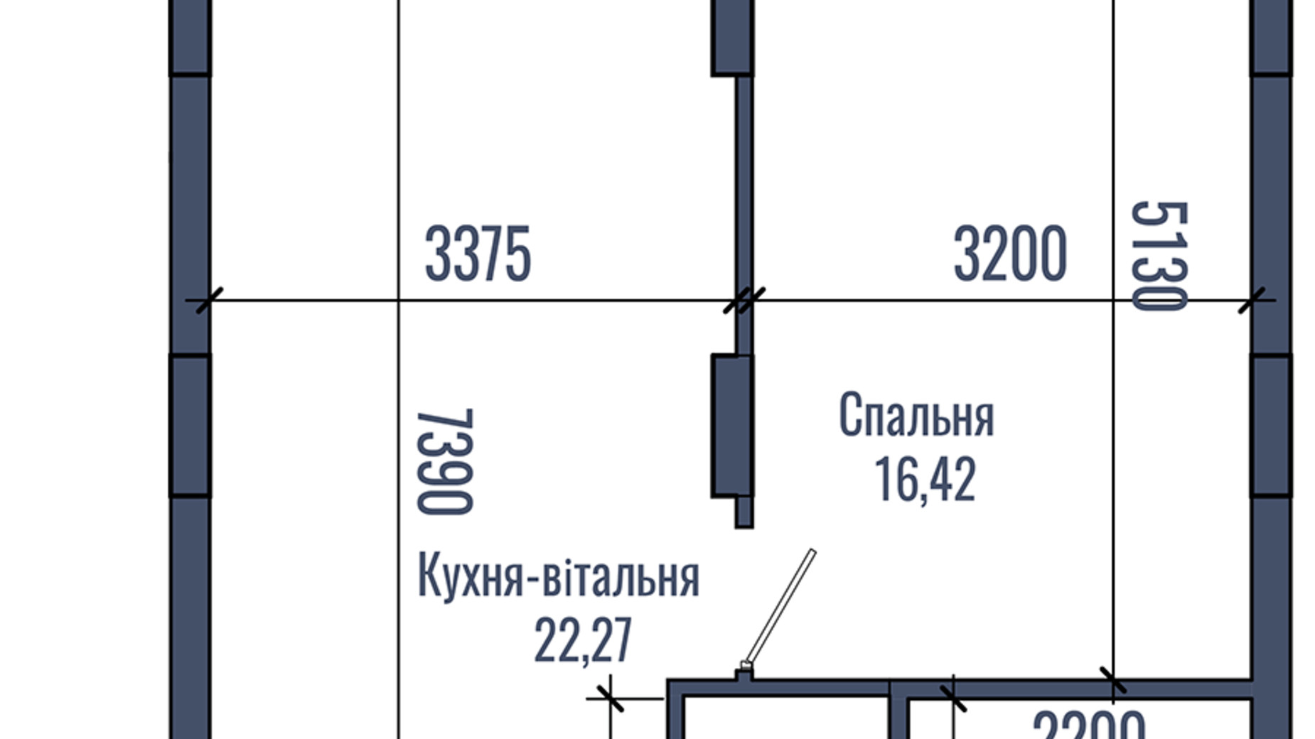 Планировка 1-комнатной квартиры в ЖК N69 Residents 50.63 м², фото 759431