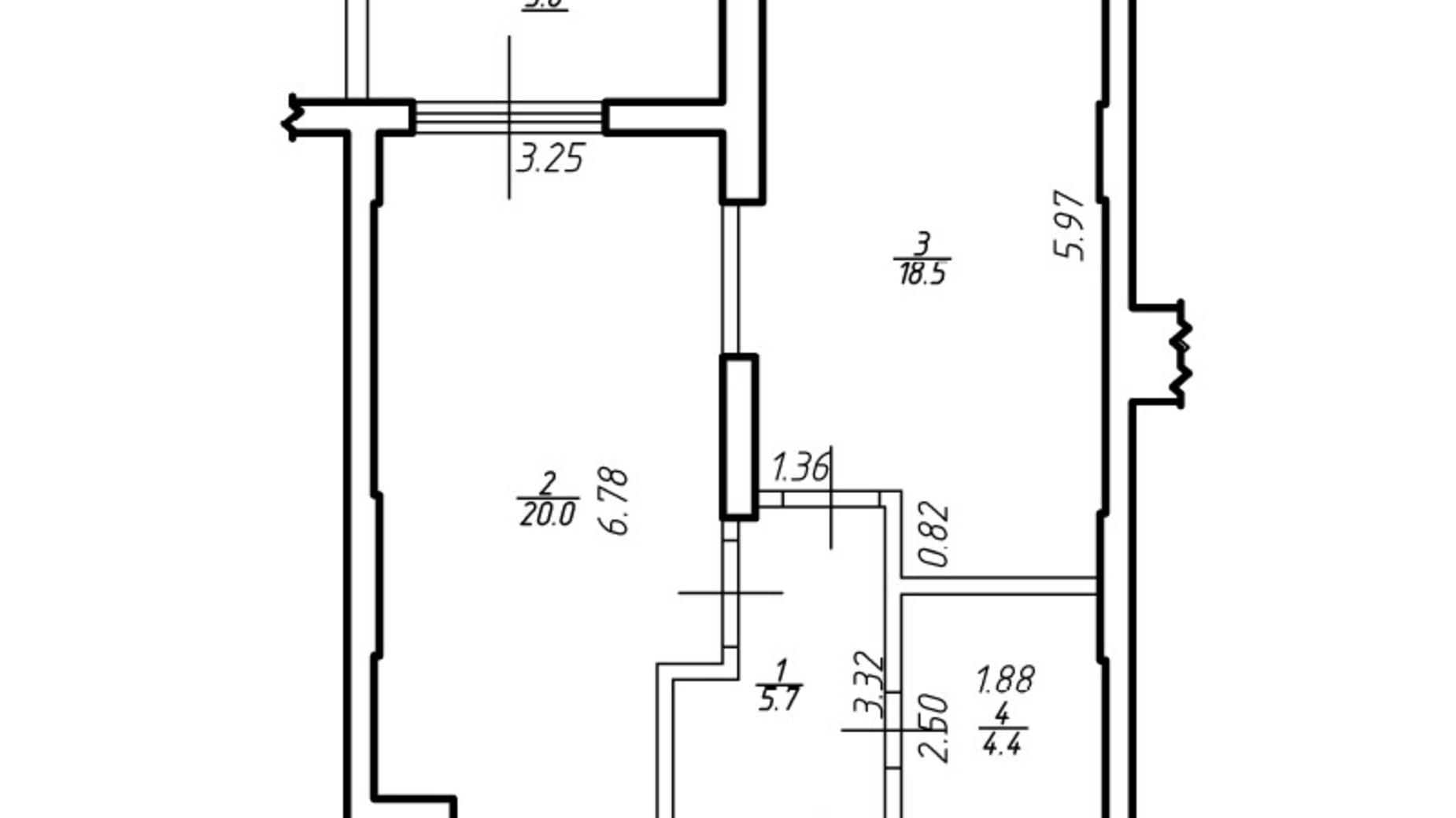 Планировка 1-комнатной квартиры в ЖК Comfort Hill 54.2 м², фото 760643