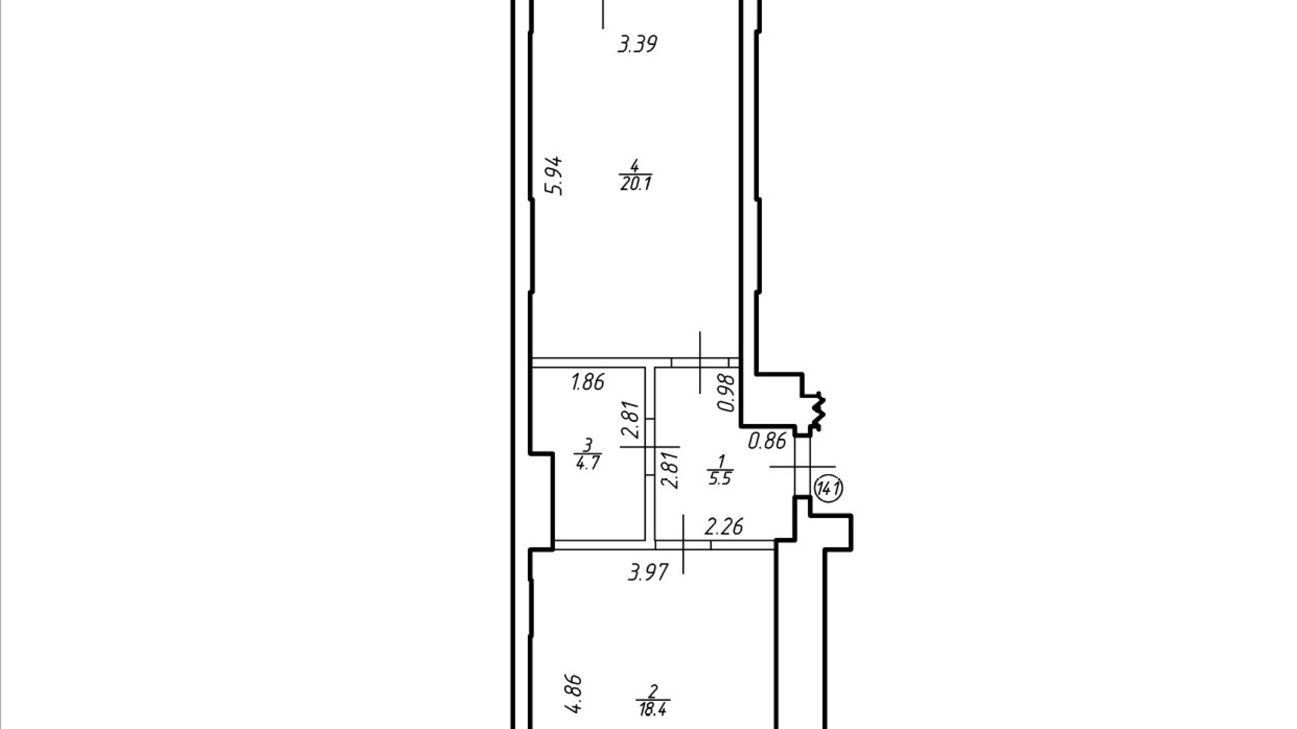 Планировка 1-комнатной квартиры в ЖК Comfort Hill 54.4 м², фото 760681