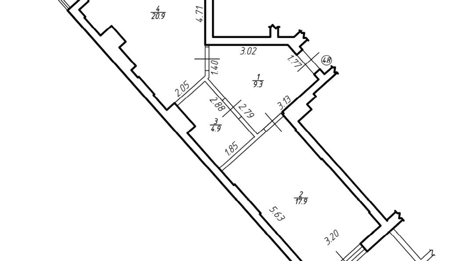 Планировка 1-комнатной квартиры в ЖК Comfort Hill 60 м², фото 760683