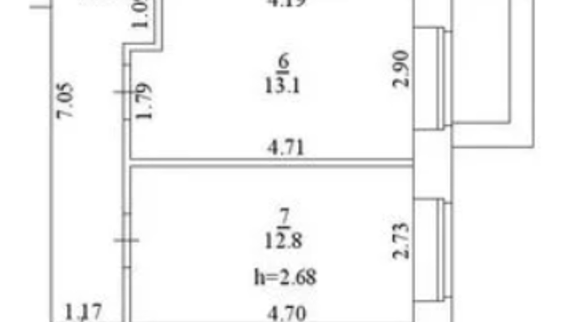 Планування 3-кімнатної квартири в ЖК Городок 74 м², фото 761045