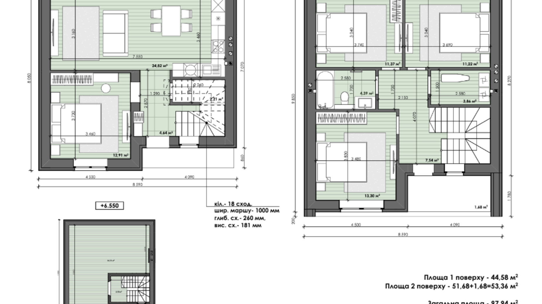 Планування таунхауса в Таунхаус AVVA-3 97.94 м², фото 764864