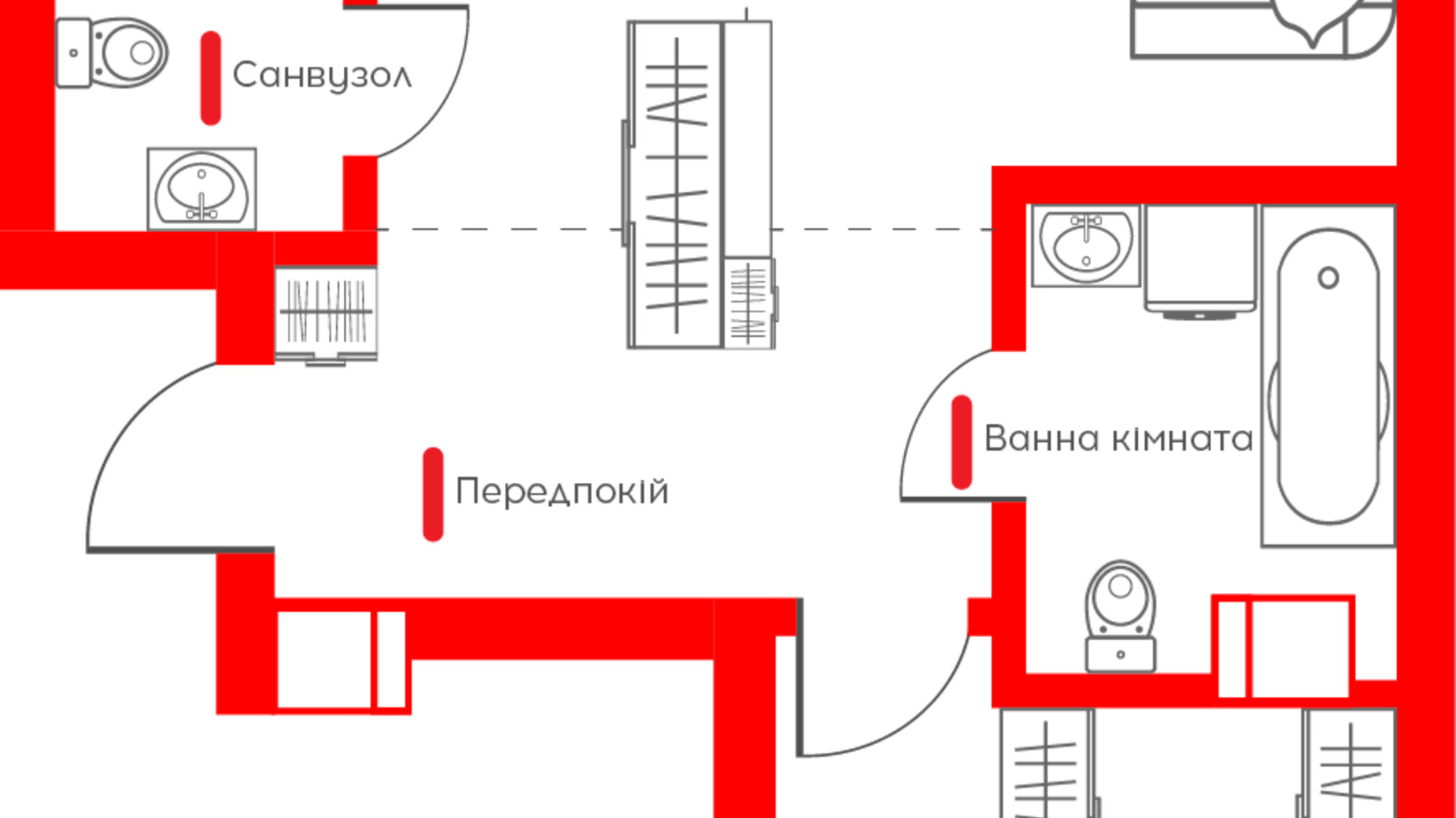 Планировка 2-комнатной квартиры в ЖК Happy House 69.44 м², фото 76786