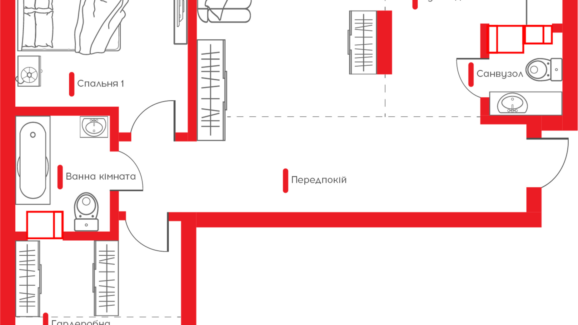 Планировка 3-комнатной квартиры в ЖК Happy House 100.42 м², фото 76792