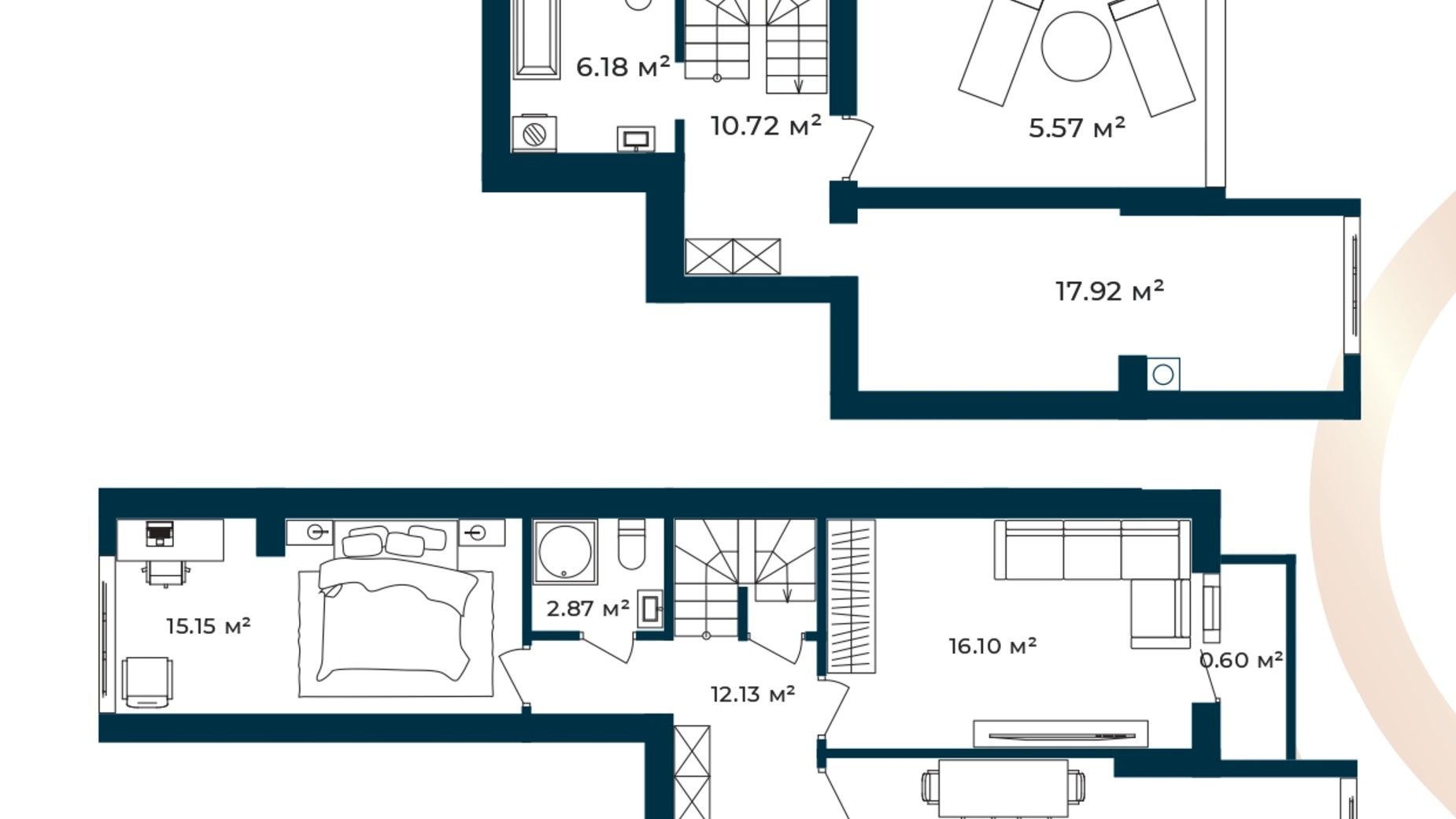 Планировка 3-комнатной квартиры в ЖК Европейские Липки 105.63 м², фото 770181