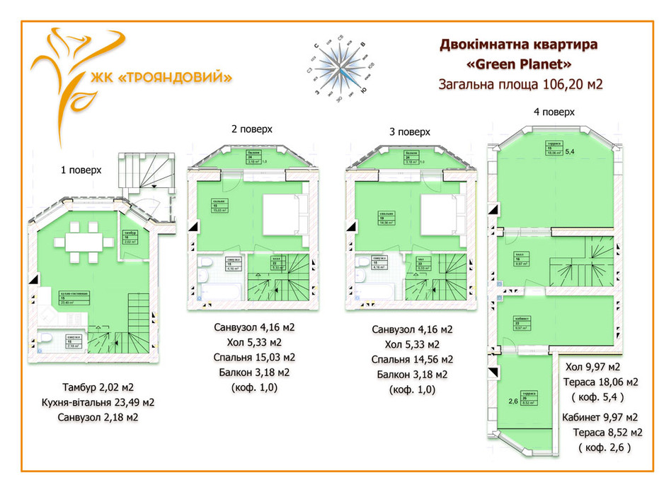 ЖК Трояндовий планування 33 ЖК Трояндовий планування 33