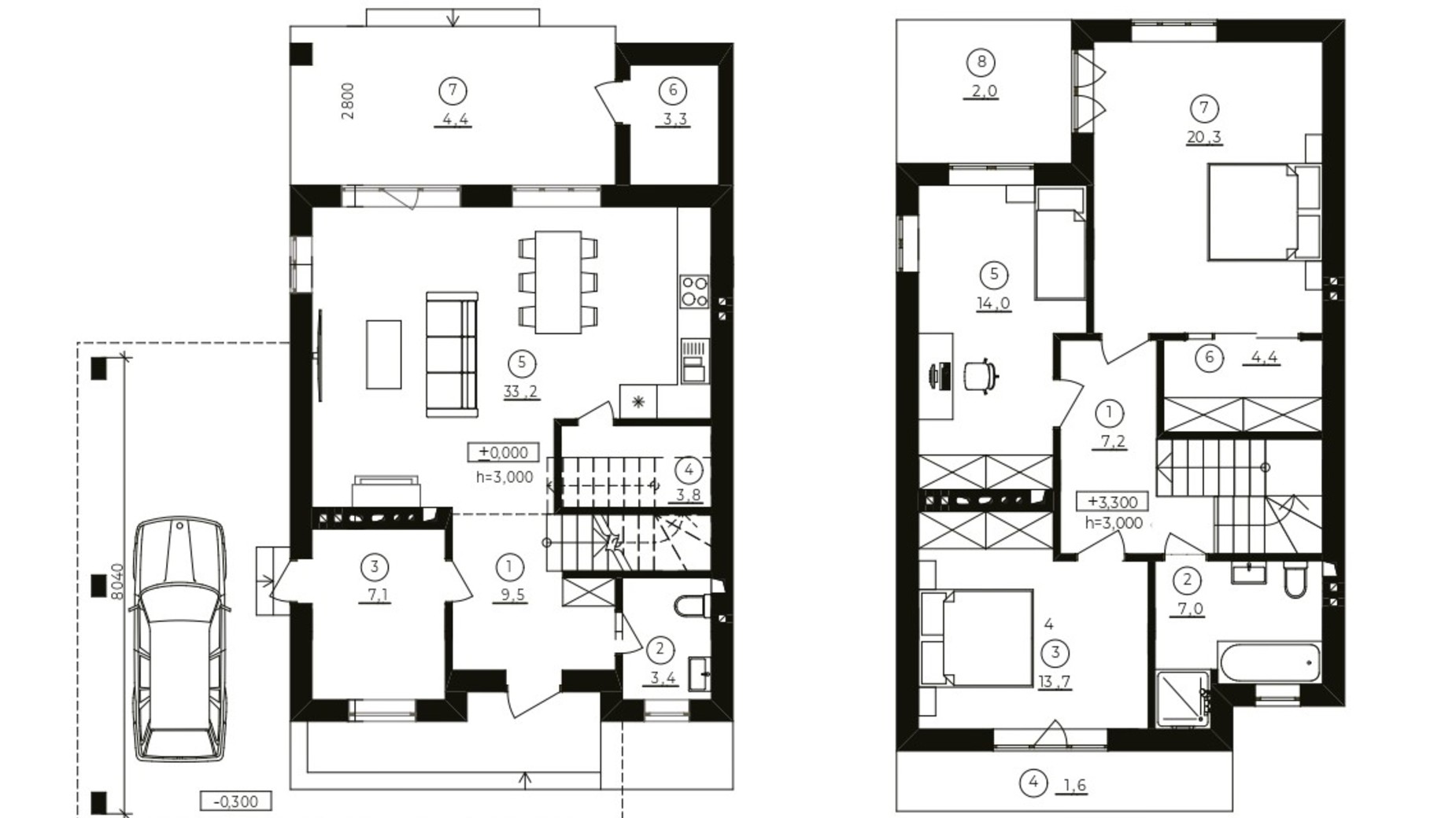 Планировка коттеджа в Дуплекс Stone Village 135 м², фото 771524