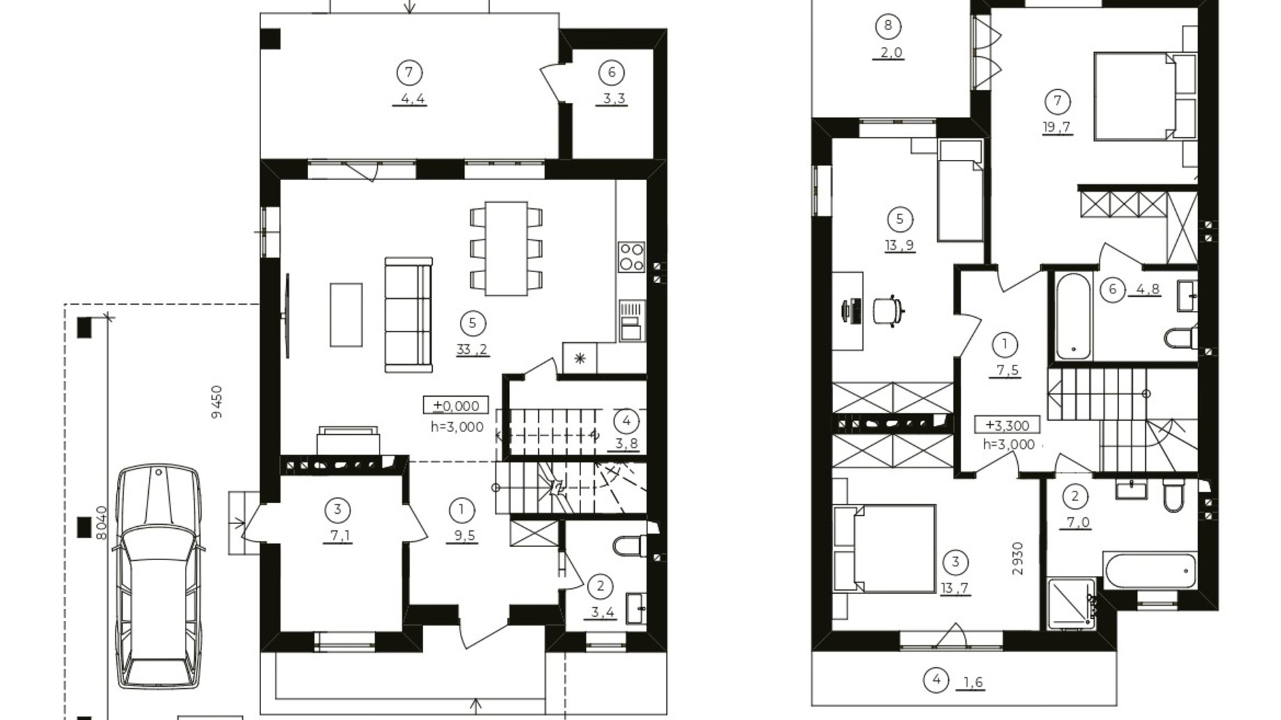 Планування котеджу в Дуплекс Stone Village 135 м², фото 771525