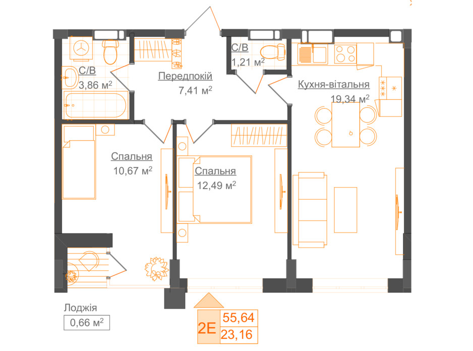 ЖК Гостомель Residence планировка 19 ЖК Гостомель Residence планировка 19
