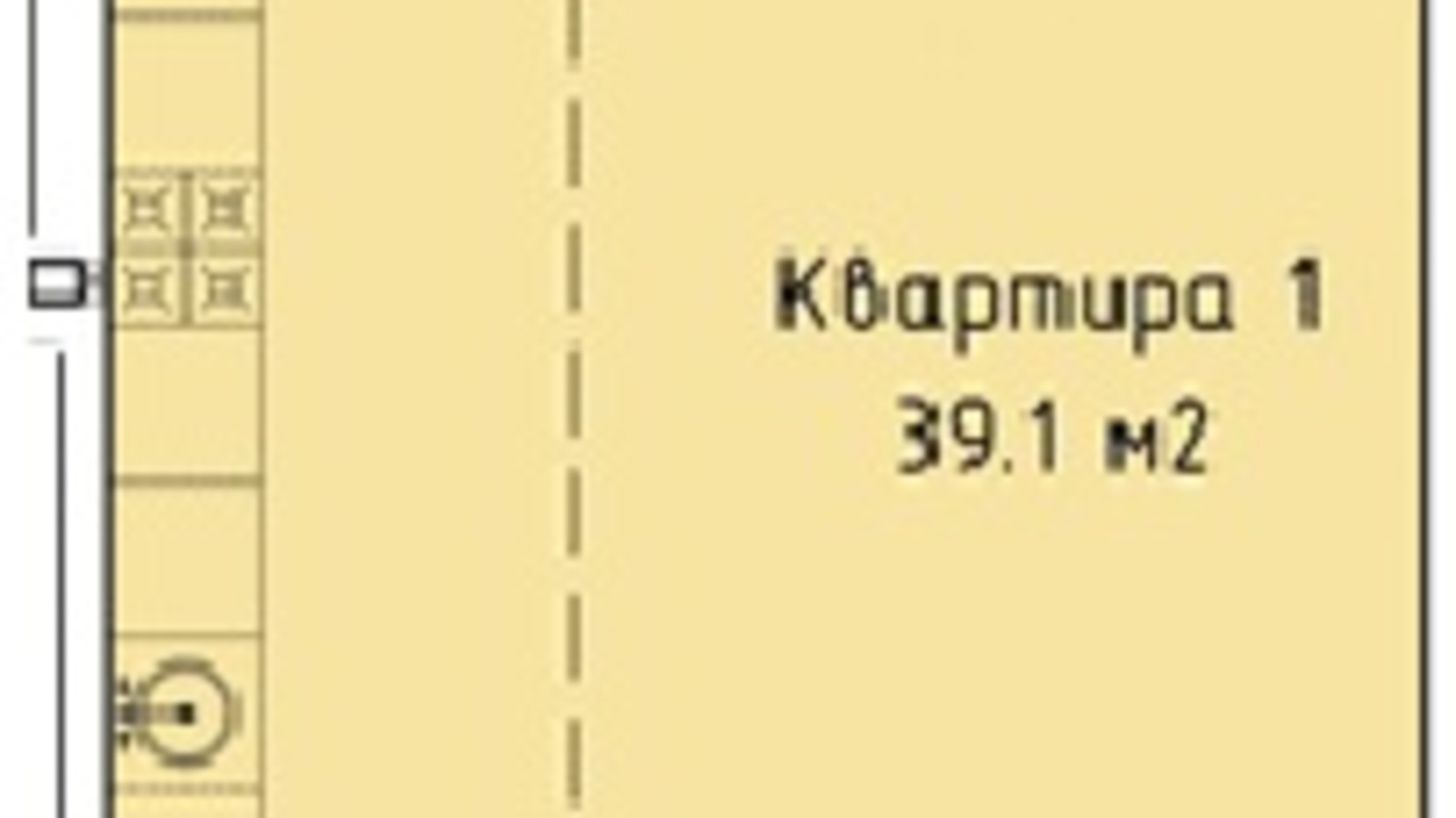 Планування 1-кімнатної квартири в ЖК Victory Hall 39.1 м², фото 77910