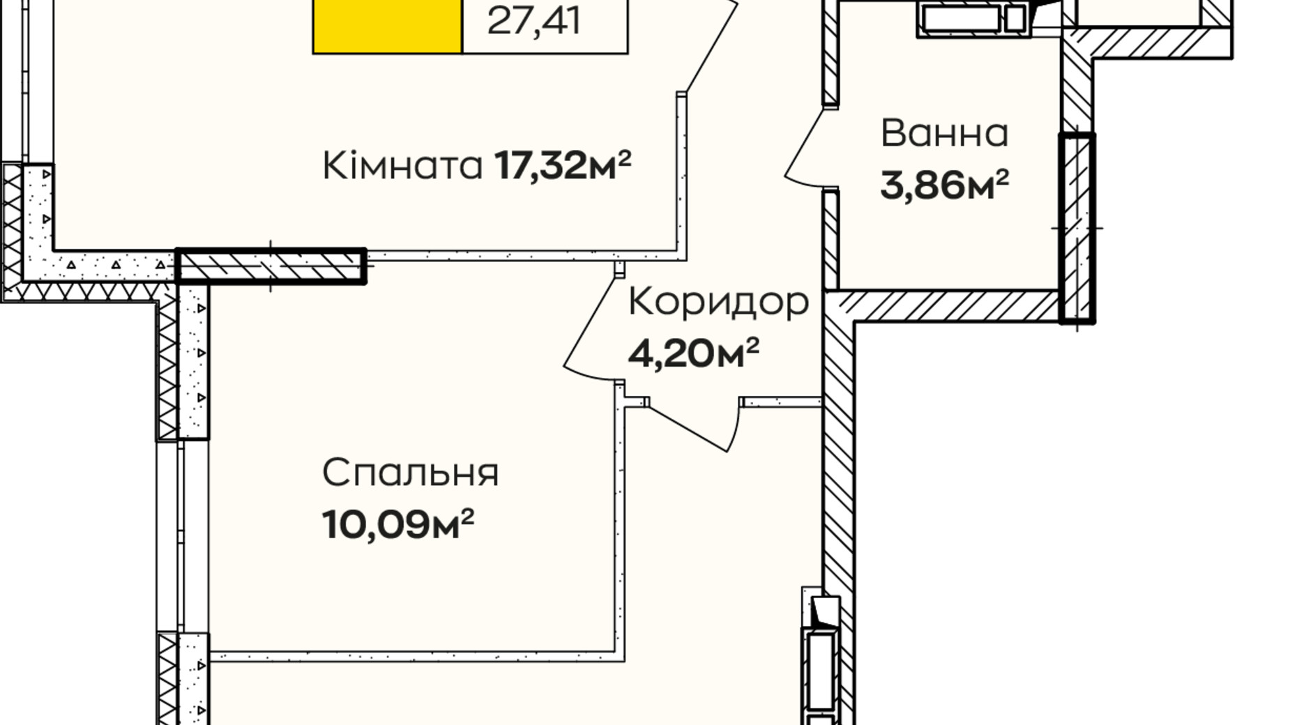 Планировка 2-комнатной квартиры в ЖК Синергия Киев 60 м², фото 781239