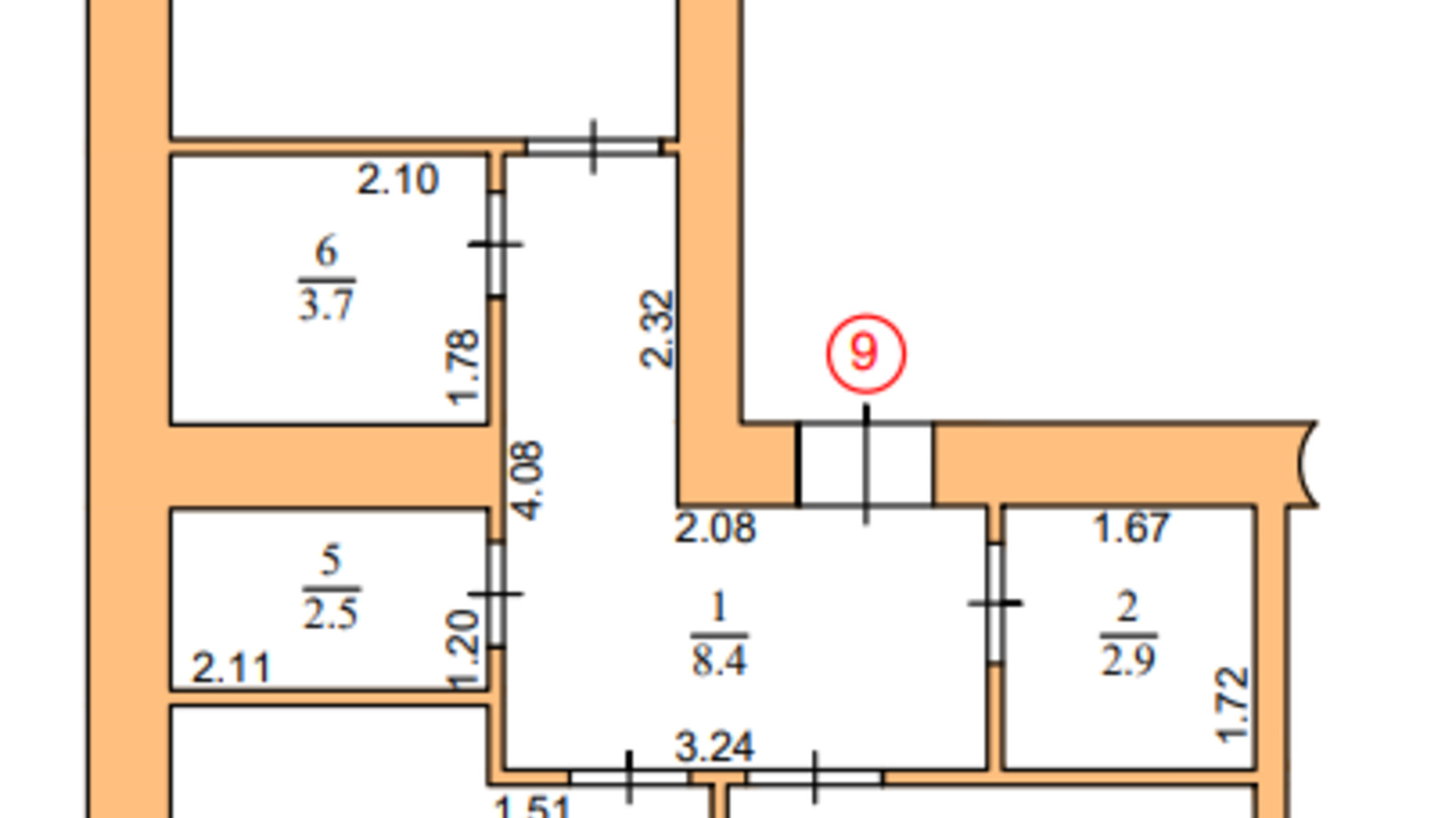 Планировка 2-комнатной квартиры в ЖК ул. Пасечная, 4 63.7 м², фото 781533