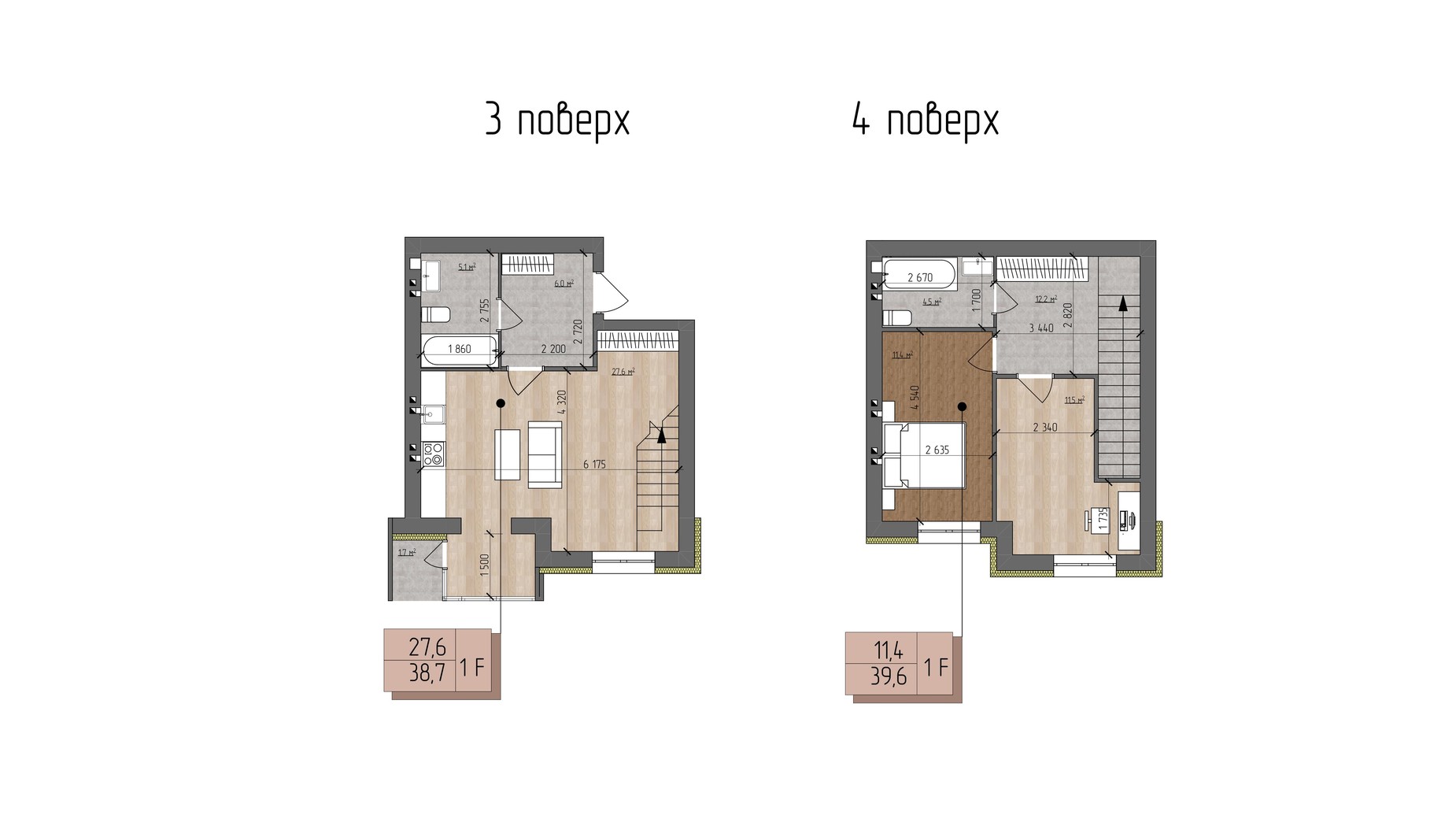 Планування багато­рівневої квартири в ЖК Nova Koreя 78.3 м², фото 782447