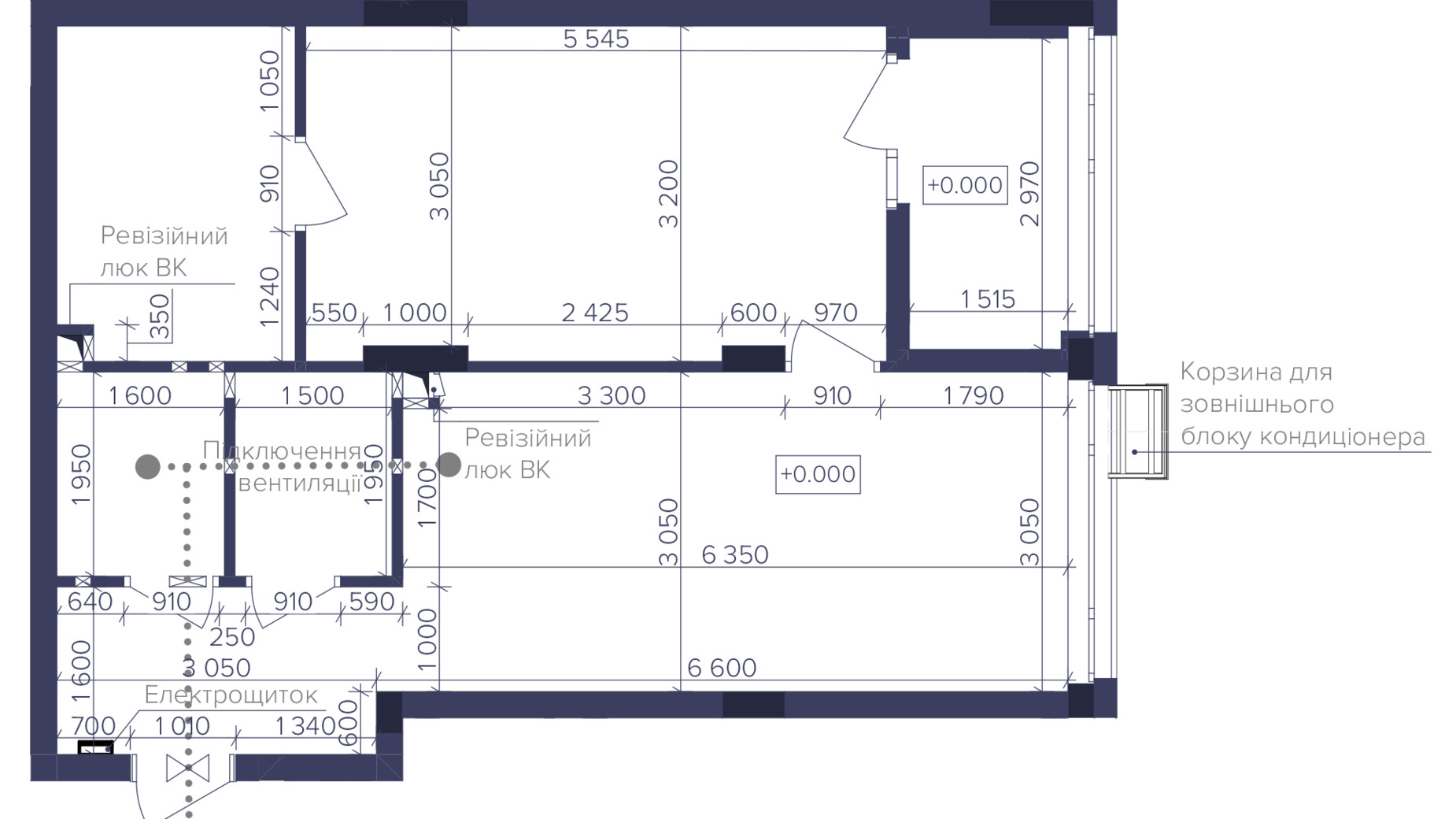 Планування 1-кімнатної квартири в ЖК Dnipro Island 59.57 м², фото 783590