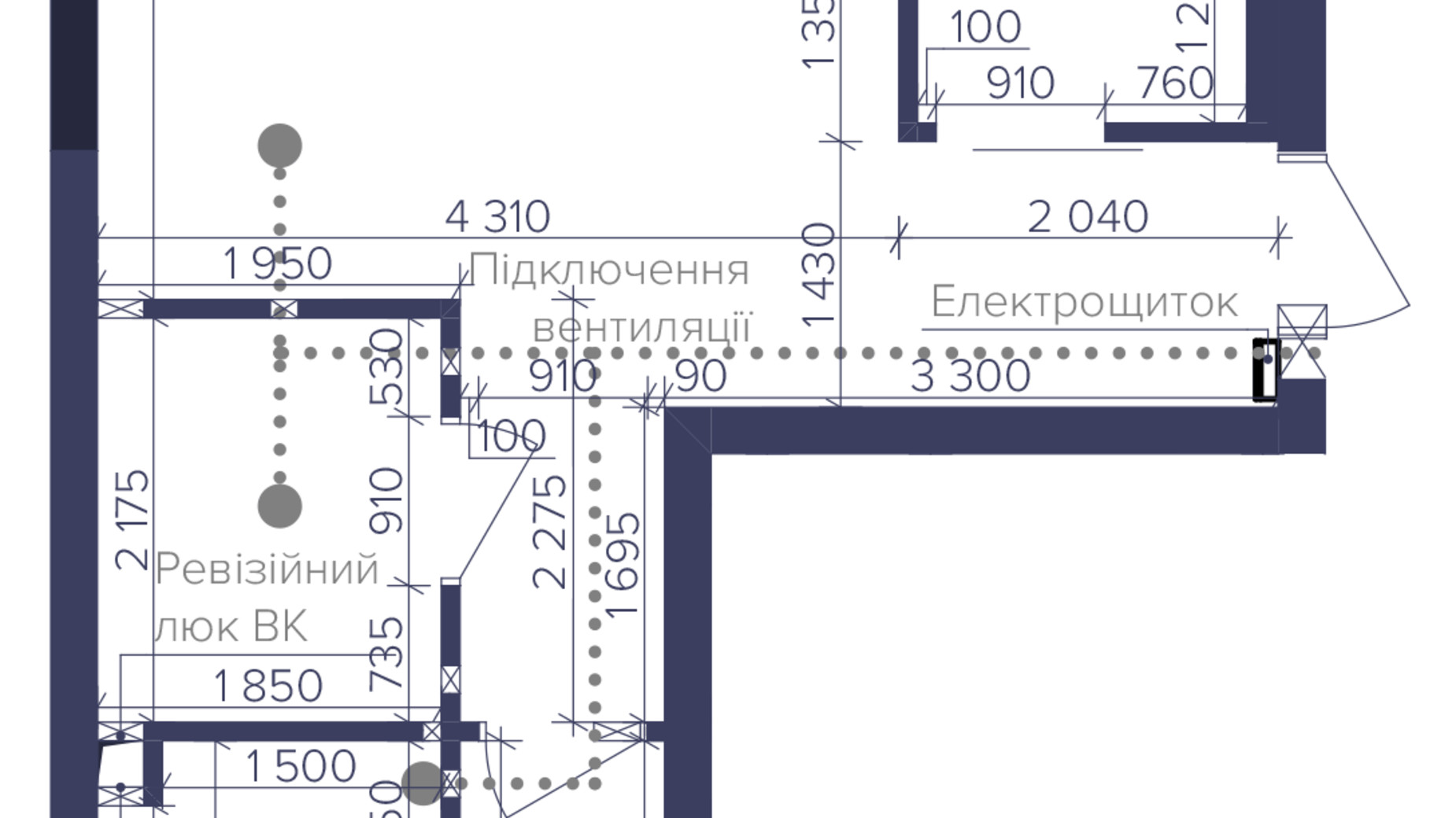 Планування 2-кімнатної квартири в ЖК Dnipro Island 69.65 м², фото 783620