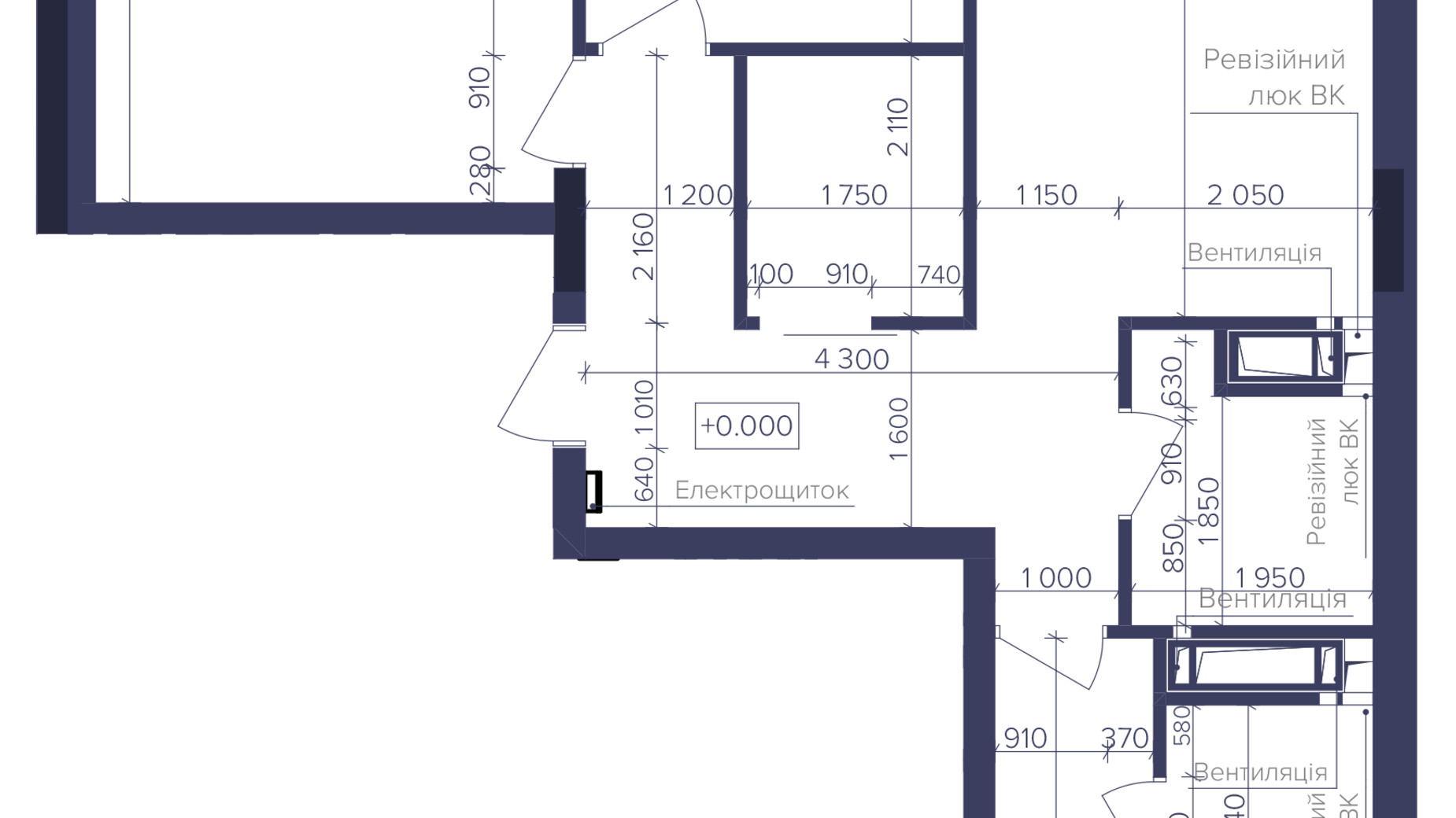 Планування 3-кімнатної квартири в ЖК Dnipro Island 89.58 м², фото 783631