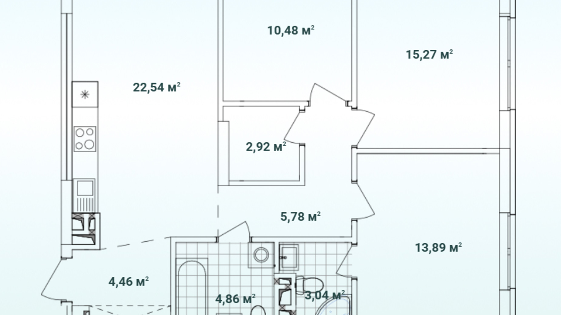 Планування 3-кімнатної квартири в ЖК Варшавський 3 83.24 м², фото 785986